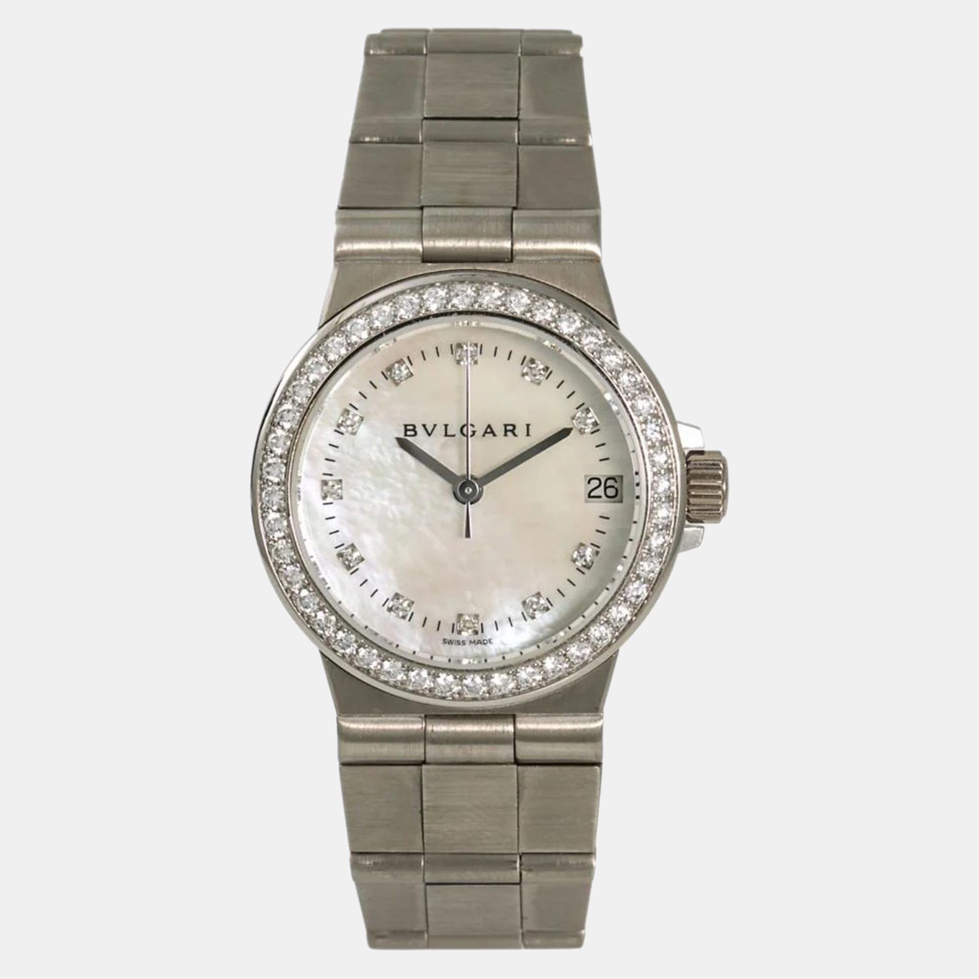 Bvlgari Diagono LCVW29G White Dial White Gold Quartz Women's Wristwatch 29 mm
Bvlgari Diagono LCVW29G White Dial White Gold Quartz Women's Wristwatch 29 mm