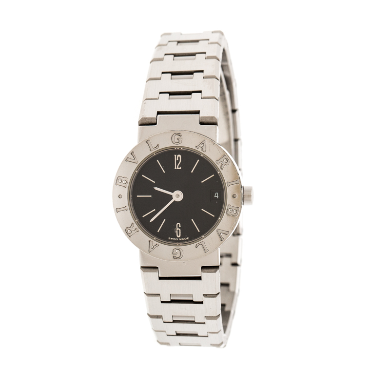 Bvlgari Black Stainless Steel Bvlgari BB23SSD Women's Wristwatch 23 mm
