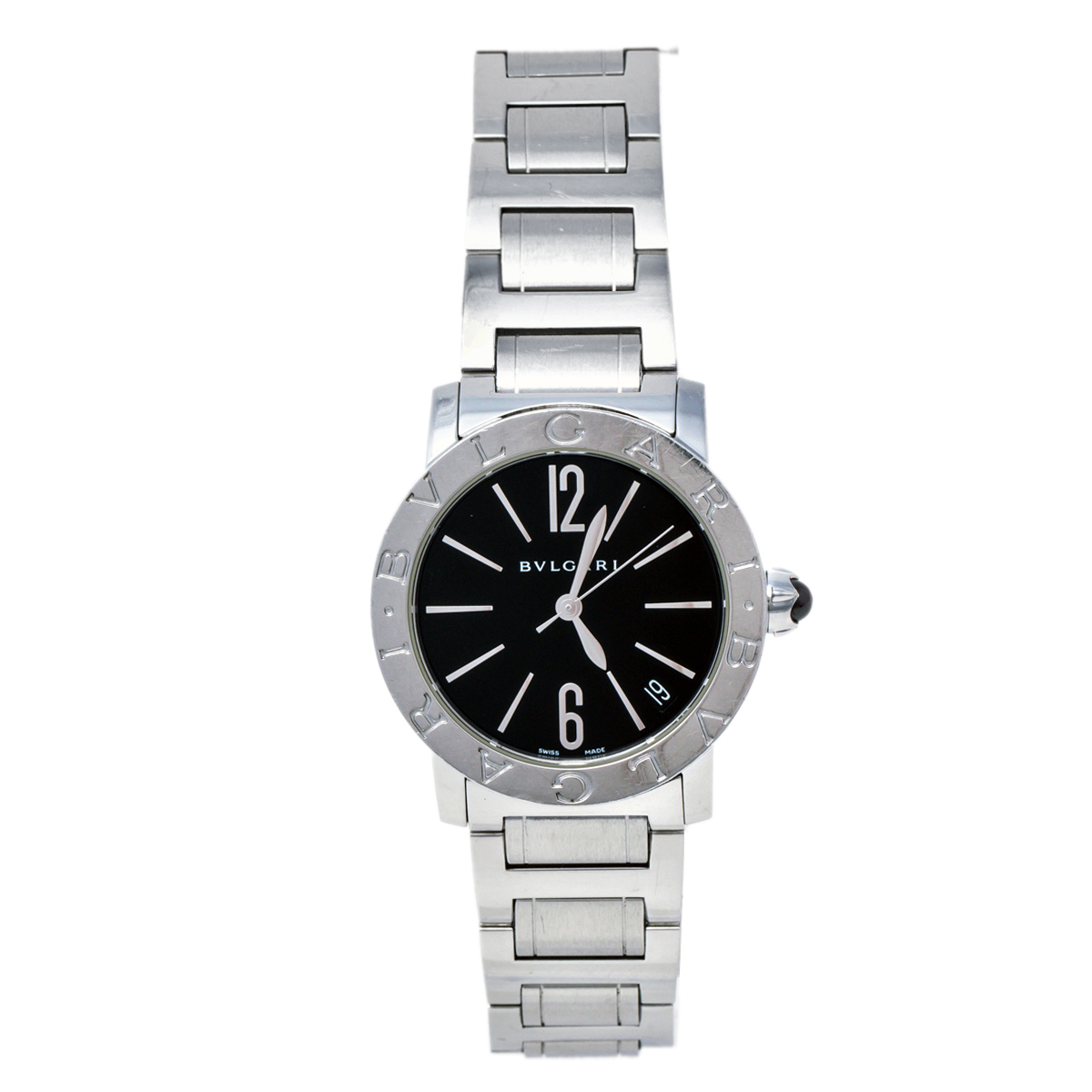 Bvlgari Black Stainless Steel Bvlgari 102072 Automatic Women's Wristwatch 33 mm