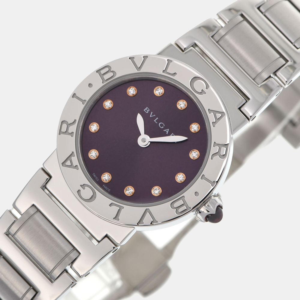 Bvlgari Purple Stainless Steel Acier BBL26 Quartz Women's Wristwatch 26 mm
Bvlgari Purple Stainless Steel Acier BBL26 Quartz Women's Wristwatch 26 mm