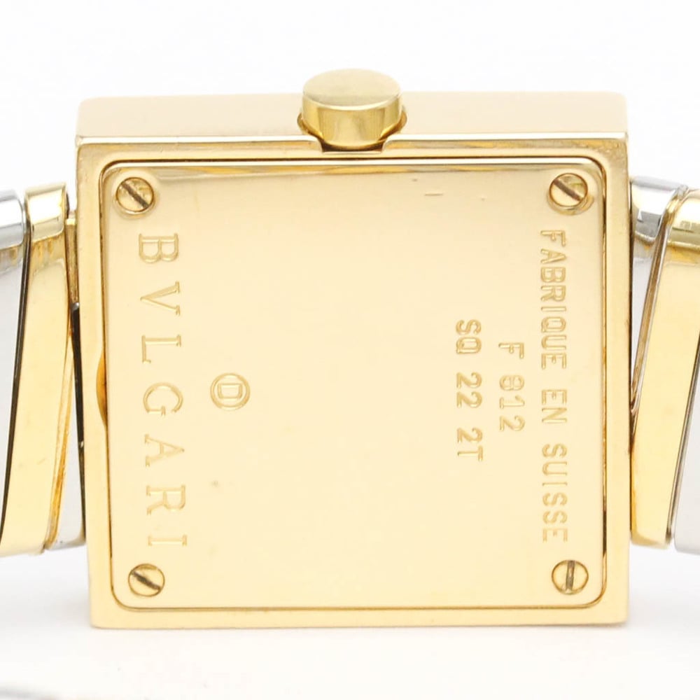 Bvlgari Black 18K Yellow Gold And Stainless Steel Tubogas Quadrato Women's Wristwatch 22 Mm