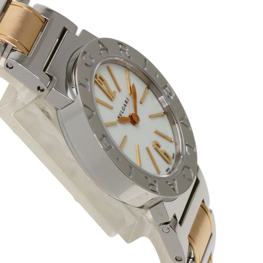 Bvlgari White 18K Rose Gold And Stainless Steel Bvlgari Bvlgari BBL26WSSPGD Women's Wristwatch 26 Mm