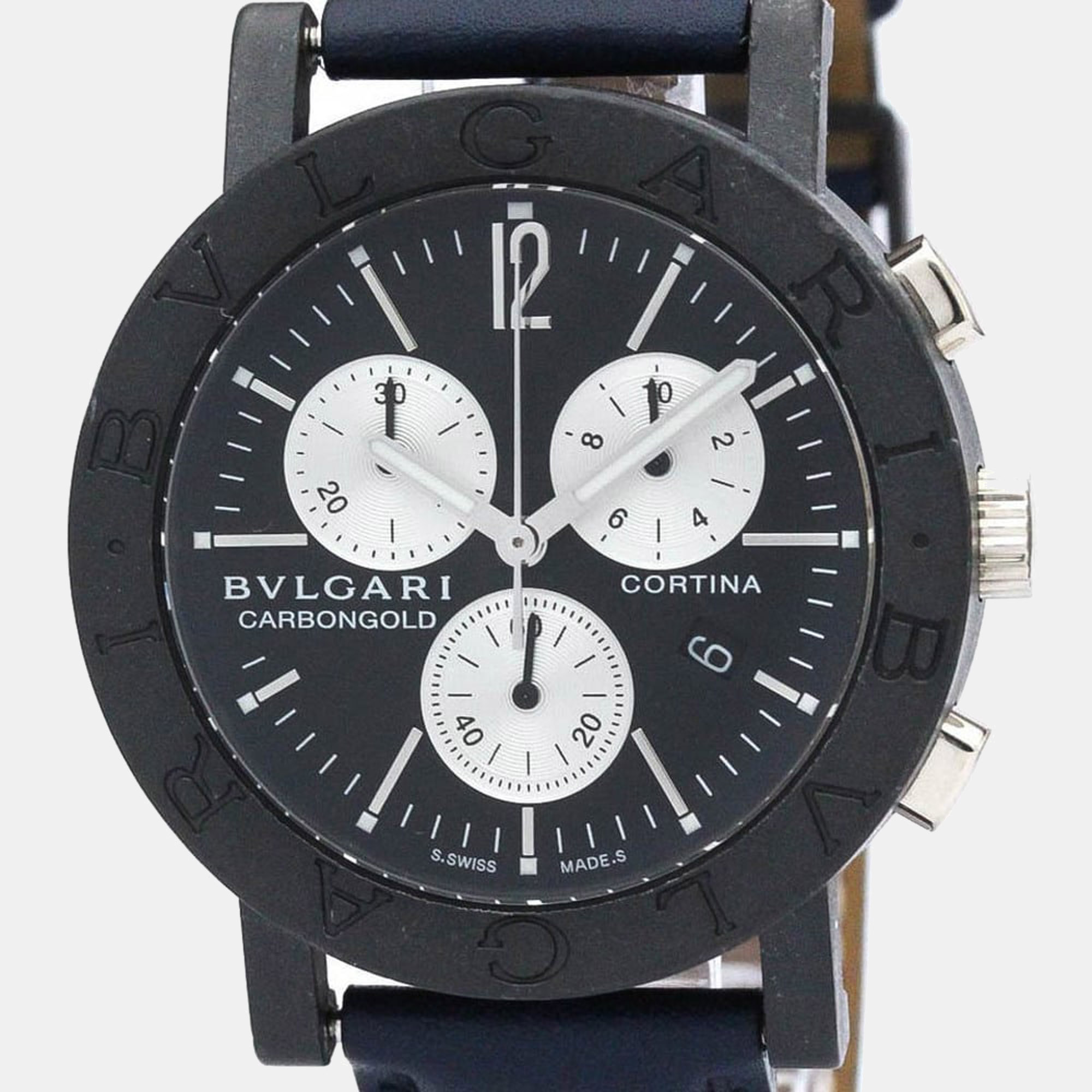 Bvlgari Black Carbongold BB38CLCH Women's Wristwatch 38 Mm