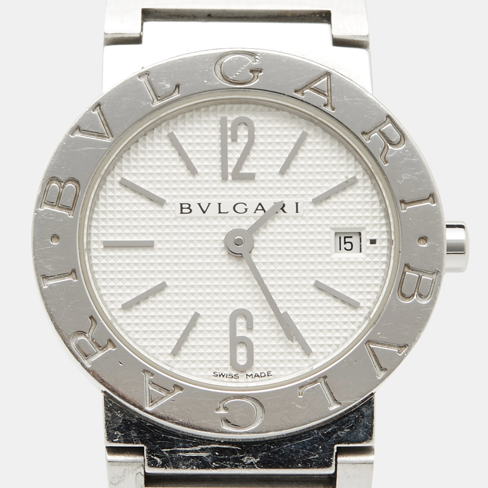 Bvlgari Silver White Stainless Steel Bvlgari Bvlgari BB26SS Women's Wristwatch 26 Mm