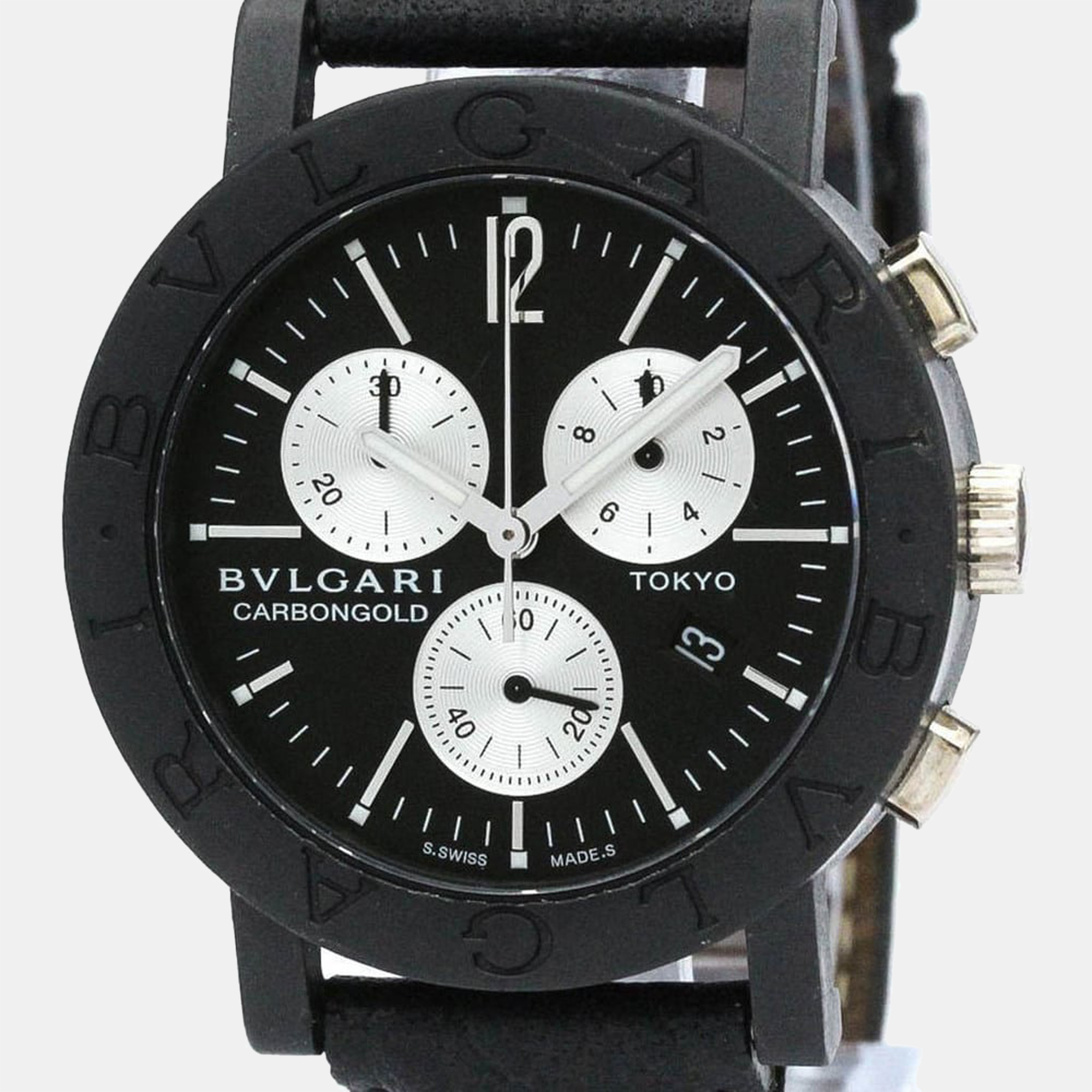 Bvlgari Black Carbongold BB38CLCH Women's Wristwatch 38 Mm
