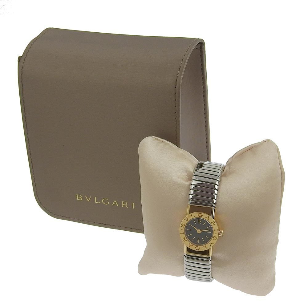 Bvlgari Black 18K Yellow Gold And Stainless Steel Serpenti Tubogas BB192TG Women's Wristwatch 19 Mm