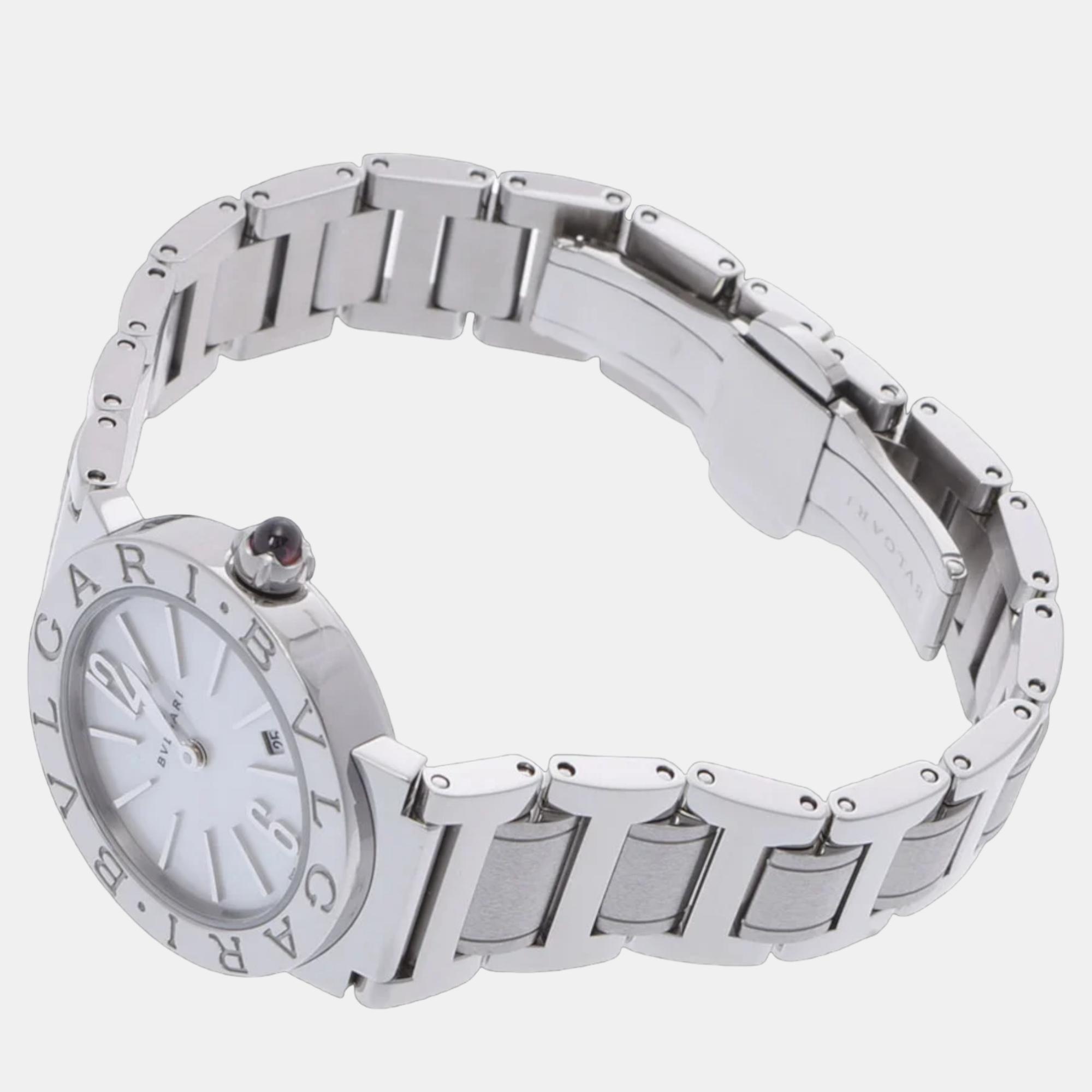 Bvlgari White Stainless Steel Bvlgari Bvlgari BB26WSSD Women's Wristwatch 26 Mm