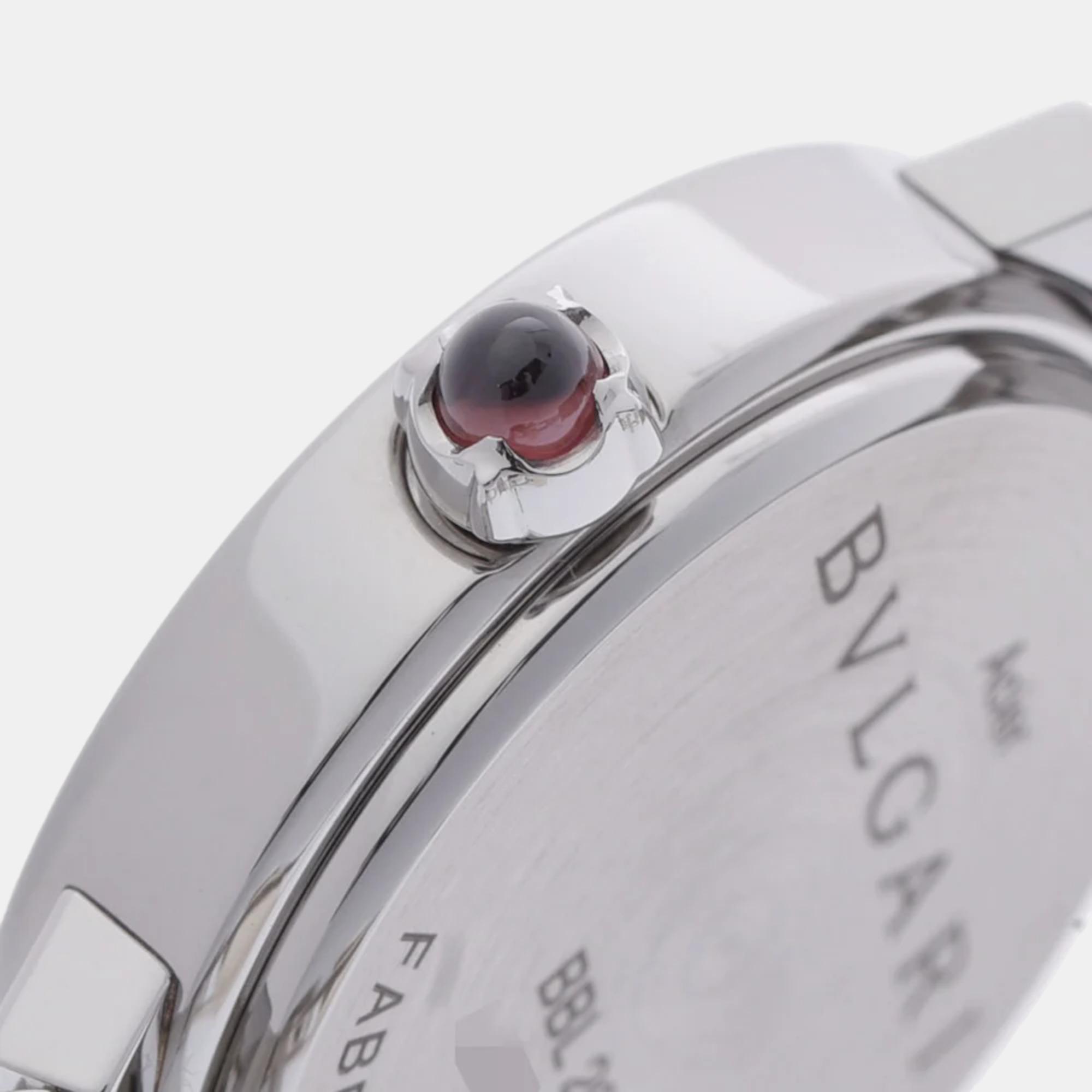 Bvlgari White Stainless Steel Bvlgari Bvlgari BB26WSSD Women's Wristwatch 26 Mm