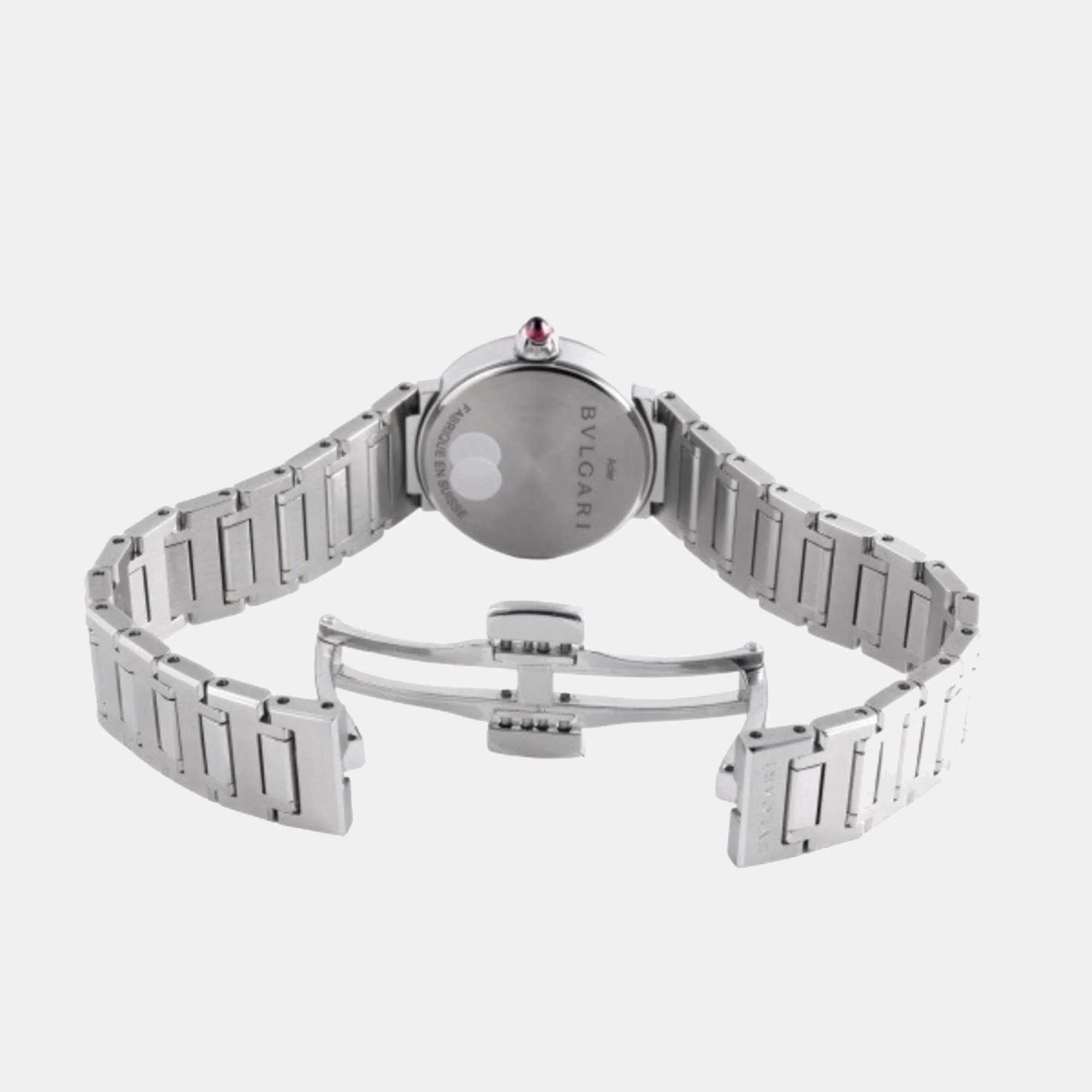 Bvlgari Grey Stainless Steel Bvlgari Bvlgari BBL23C6SS/12 Quartz Women's Wristwatch 23 Mm