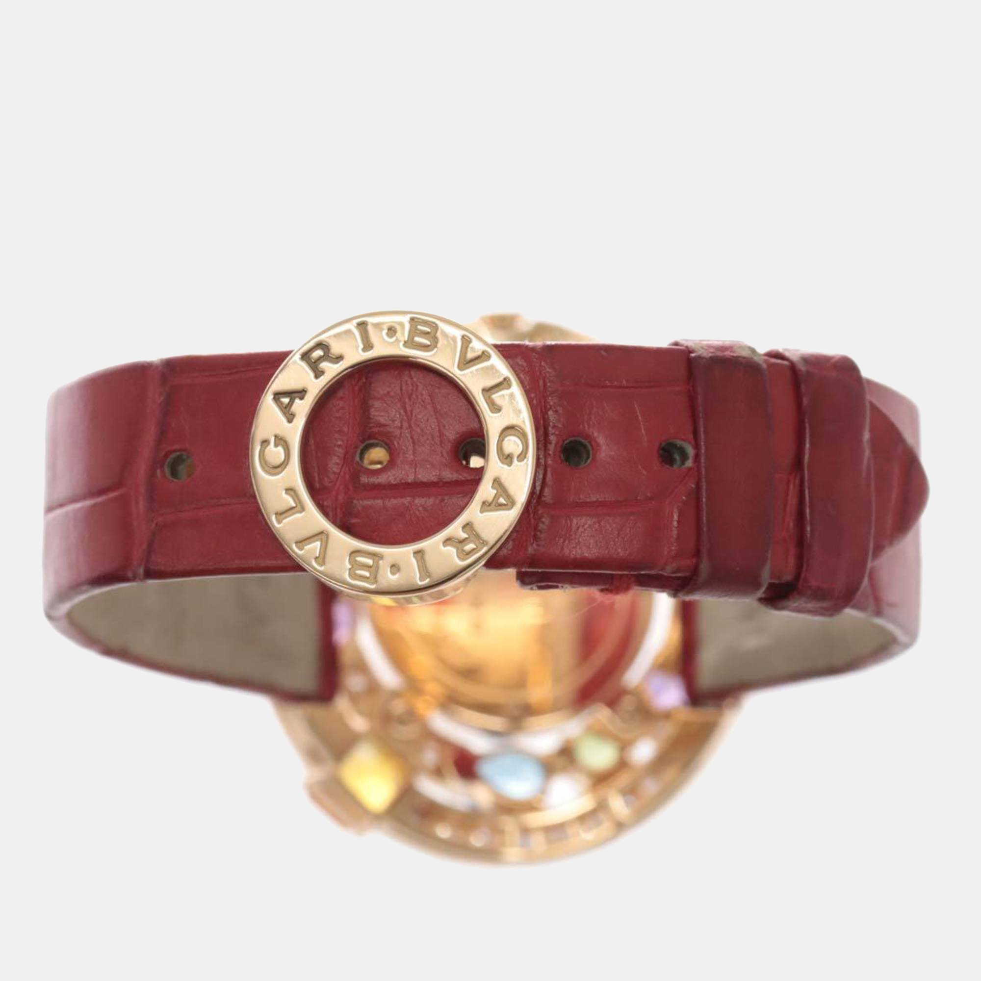 Bvlgari White 18k Rose Gold Astrale AEP36G Quartz Women's Wristwatch 36 Mm