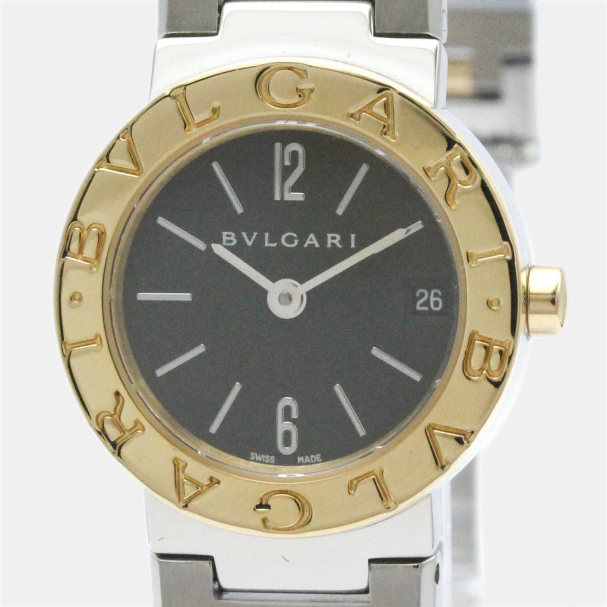Bvlgari Black 18k Yellow Gold And Stainless Steel Bvlgari Bvlgari BB23SG Quartz Women's Wristwatch 23 Mm