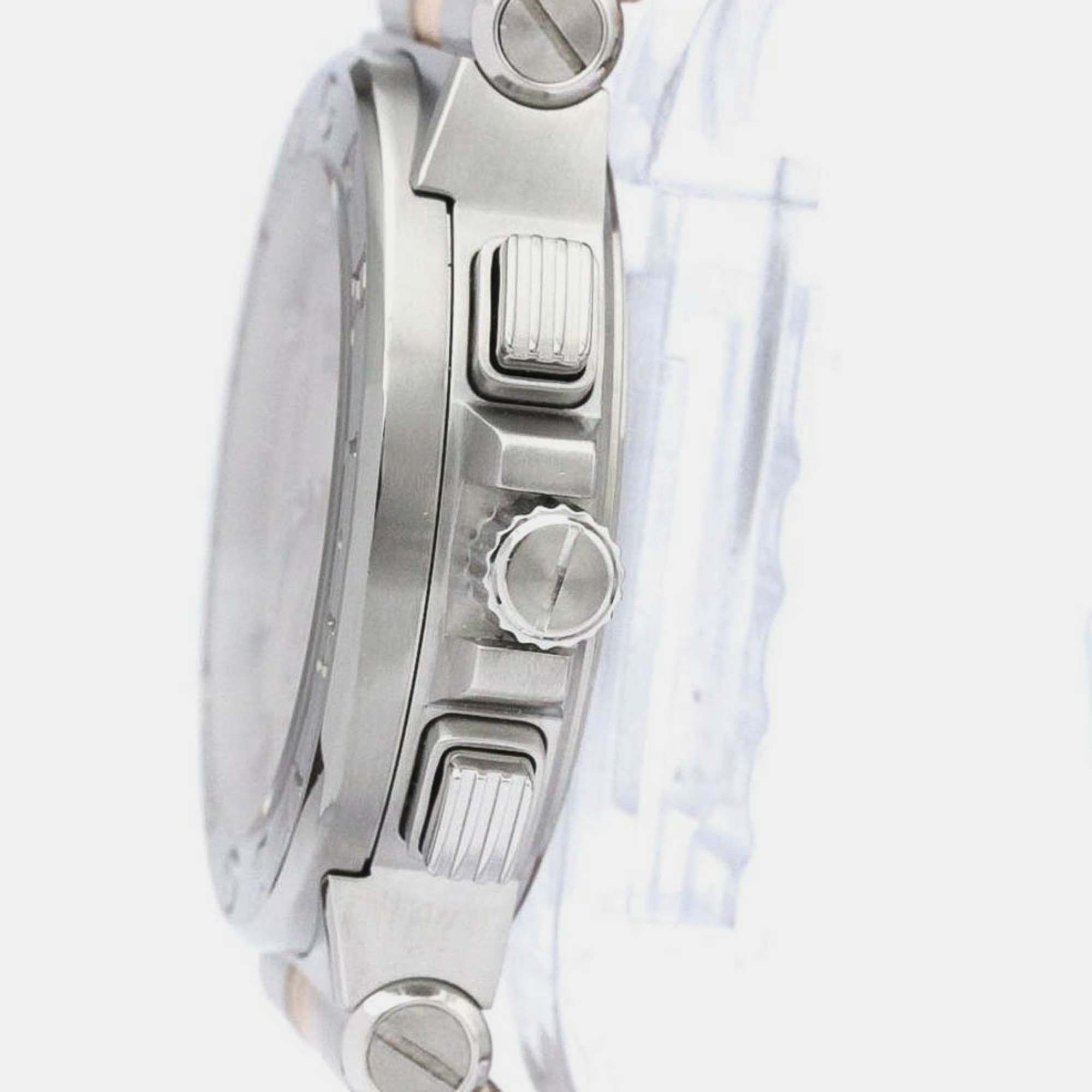 Bvlgari Pink Shell Diamond Stainless Steel Diagono DG35SCH Automatic Women's Wristwatch 35 Mm