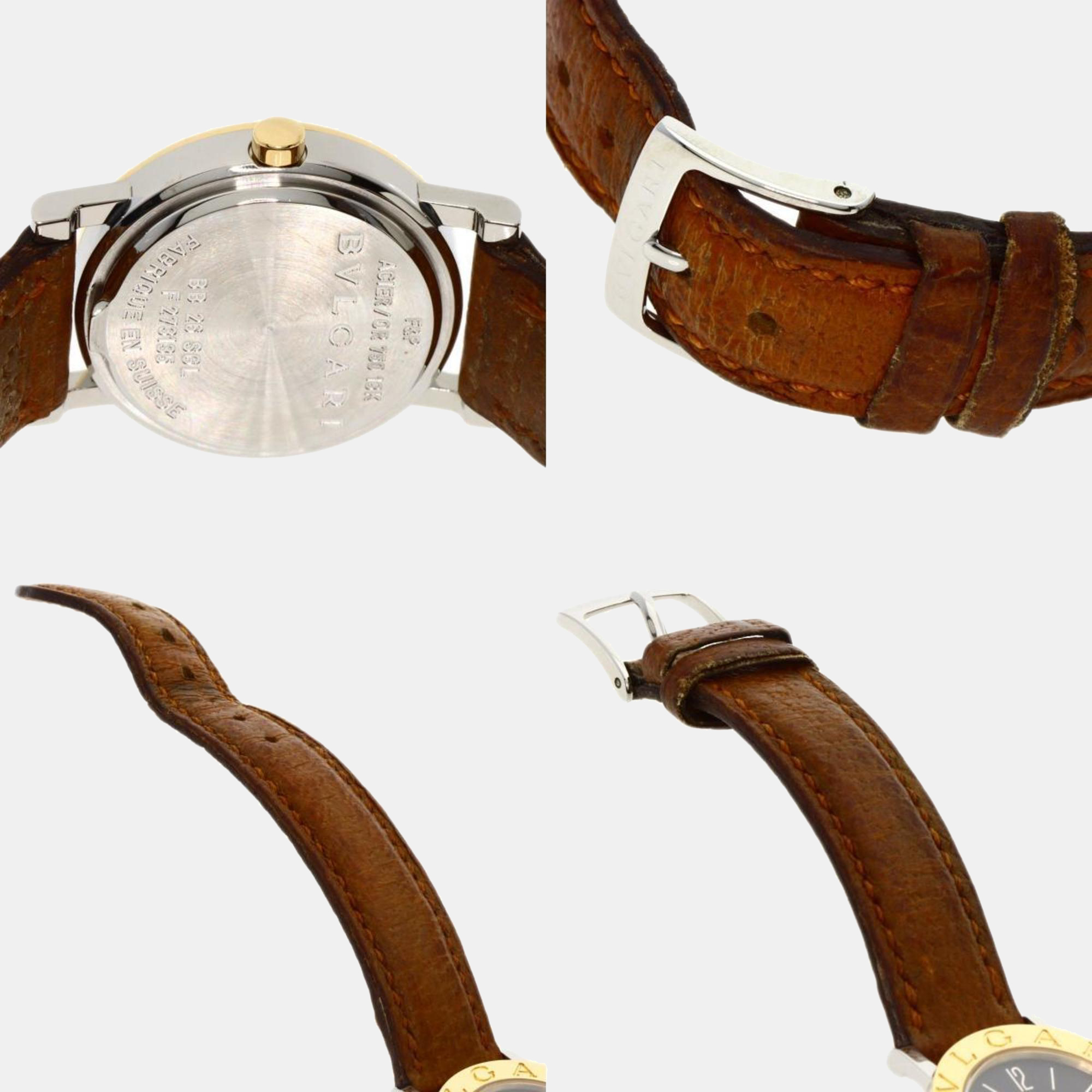 Bvlgari Black Stainless Steel BB26SGL Quartz Women's Wristwatch 26 Mm