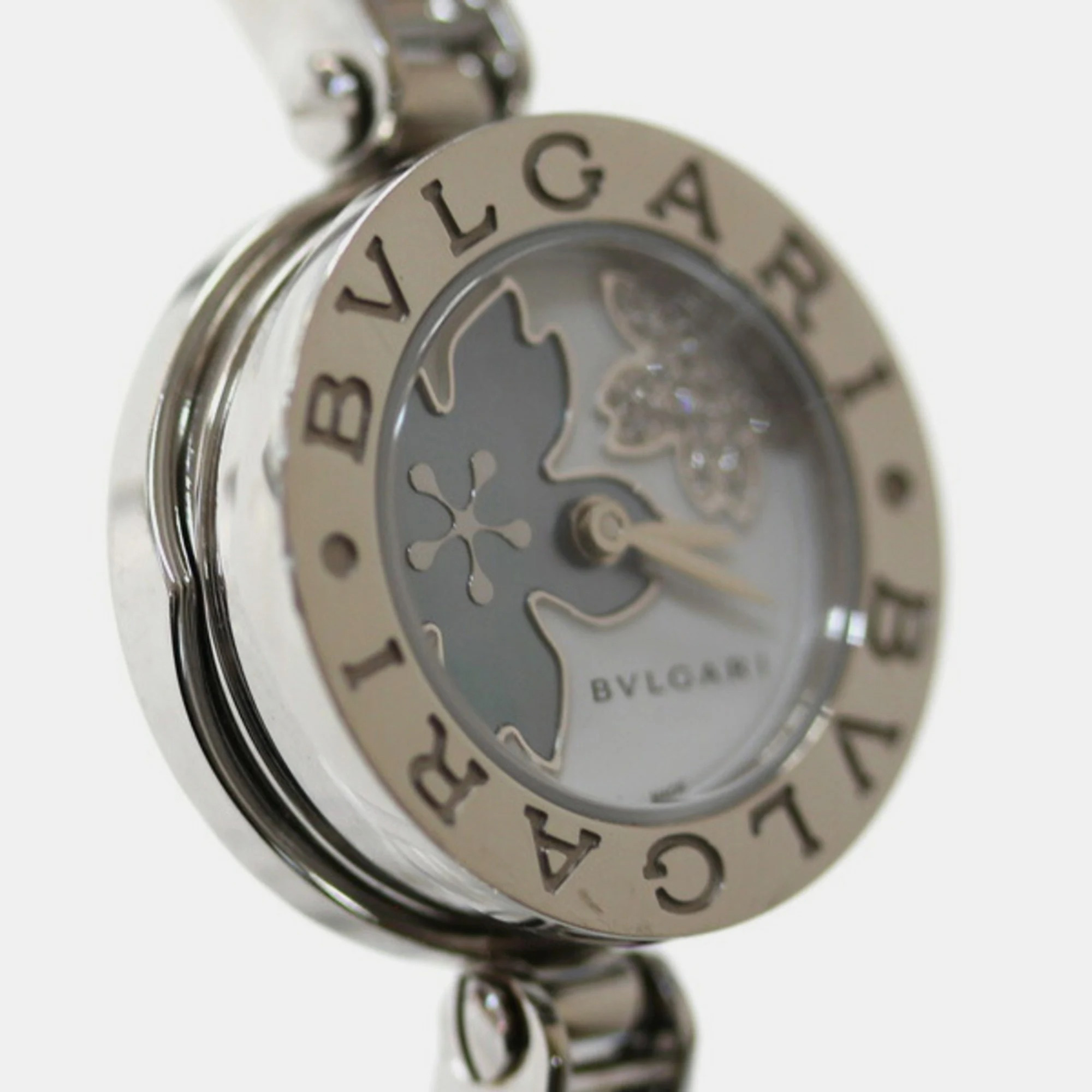 Bvlgari White Stainless Steel B.Zero1 BZ22S Quartz Women's Wristwatch 22 Mm