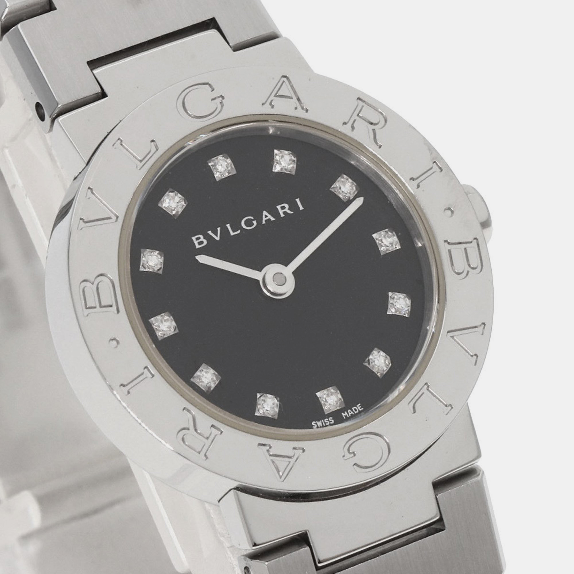 Bvlgari Black Stainless Steel Bvlgari Bvlgari BB23SS Quartz Women's Wristwatch 23 Mm