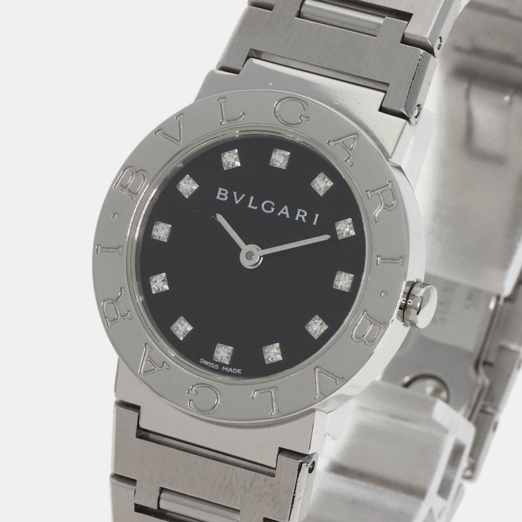 Bvlgari Black Stainless Steel Bvlgari Bvlgari BB26SS/12 Quartz Women's Wristwatch 26 Mm