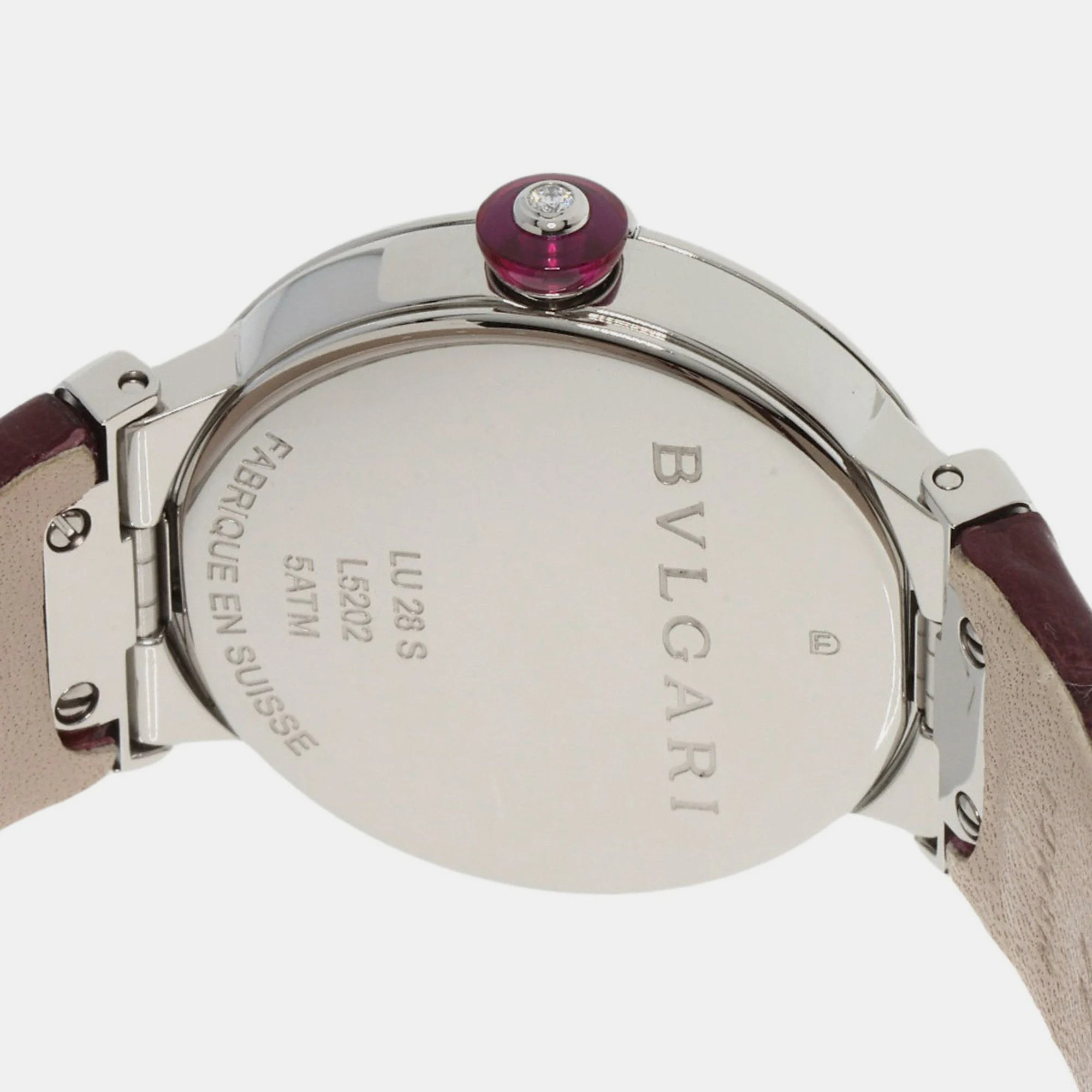 Bvlgari Purple Stainless Steel Lvcea LU28C7SLD Women's Wristwatch 28 Mm
