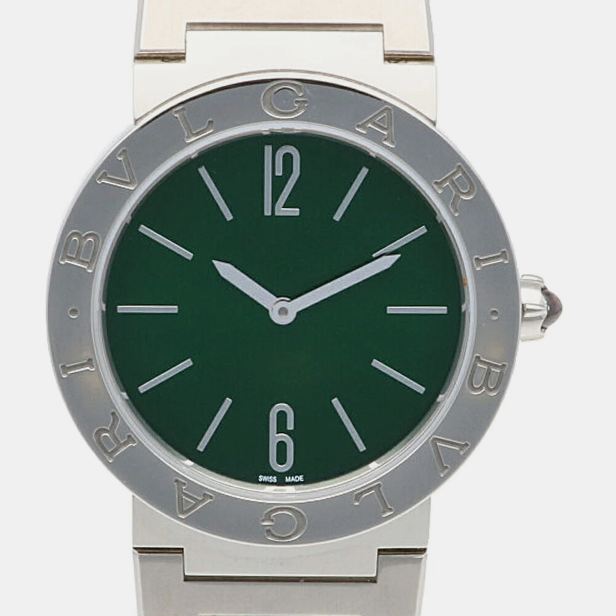 Bvlgari Green Stainless Steel Bvlgari Bvlgari BB33S Quartz Women's Wristwatch 32.5 Mm