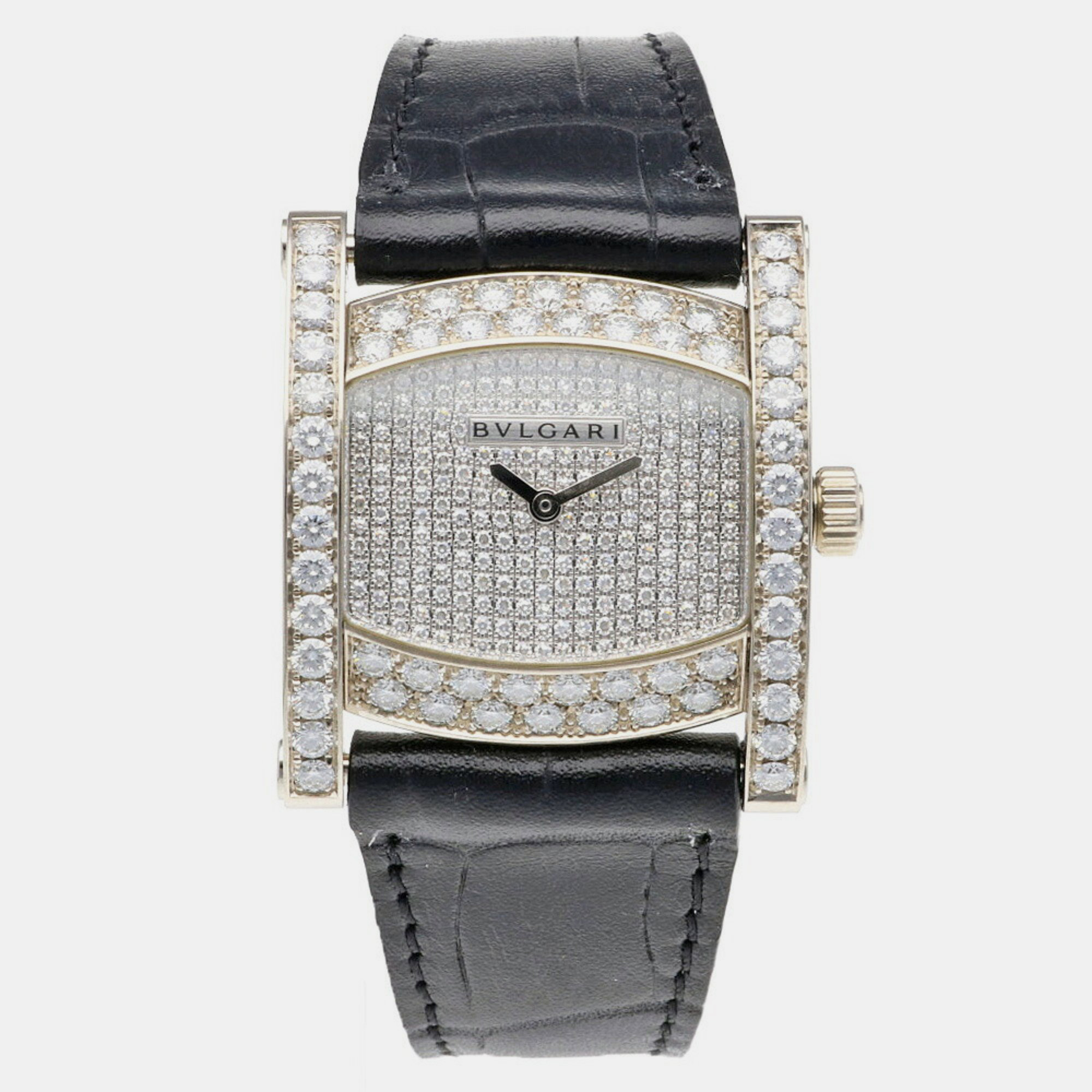 Bvlgari White Stainless Steel Assioma AAW36G Quartz Women's Wristwatch 30.5 Mm