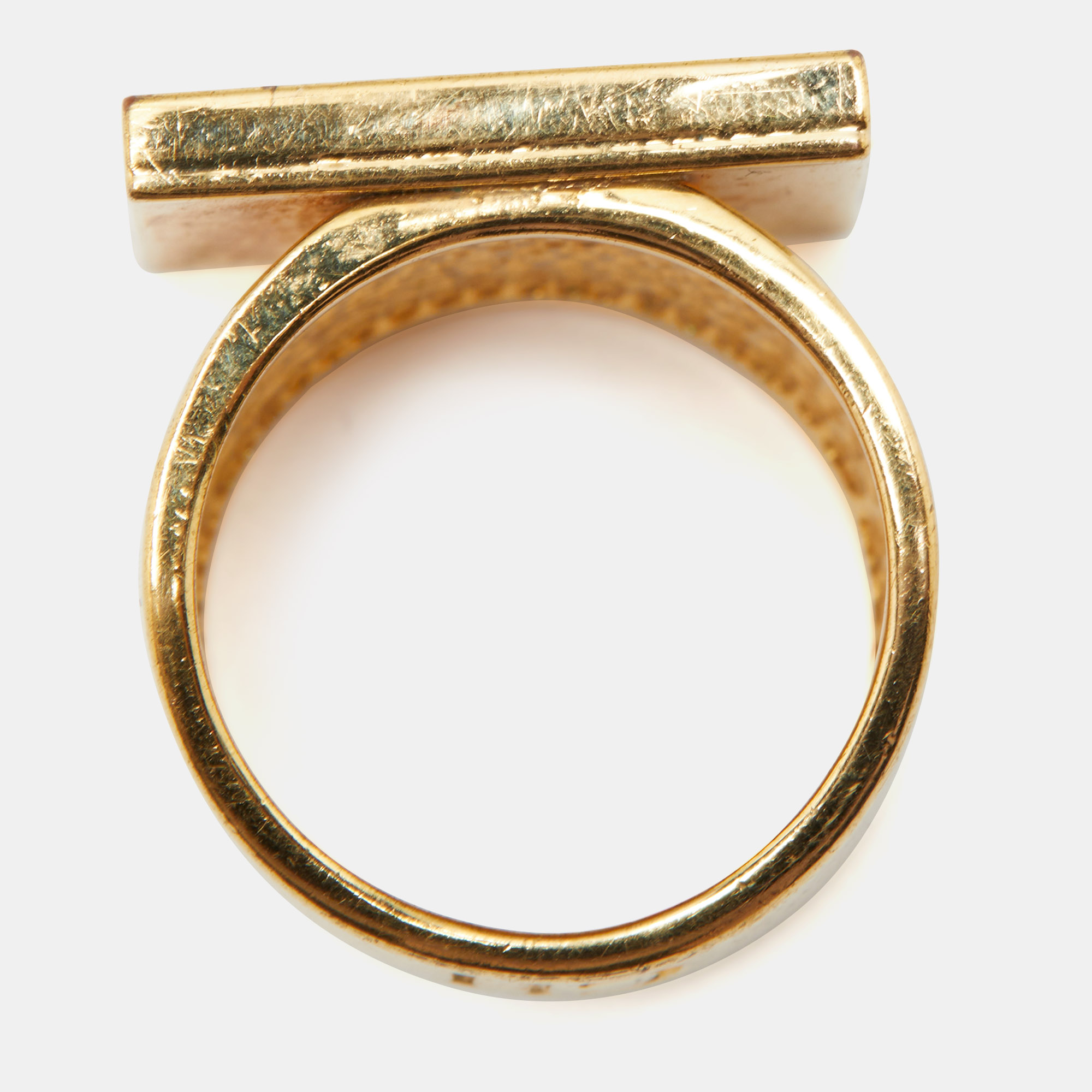 Carolina Herrera Crystal Gold  Tone Ring Size 53