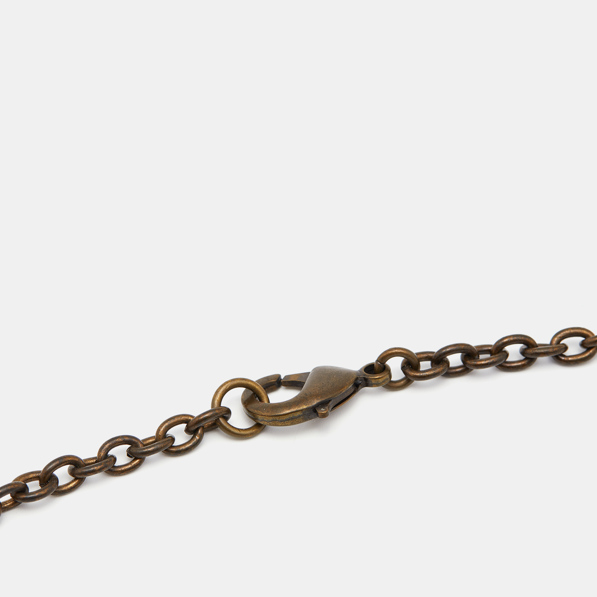 Carolina Herrera Antique Finish Metal Pearl Station Necklace
