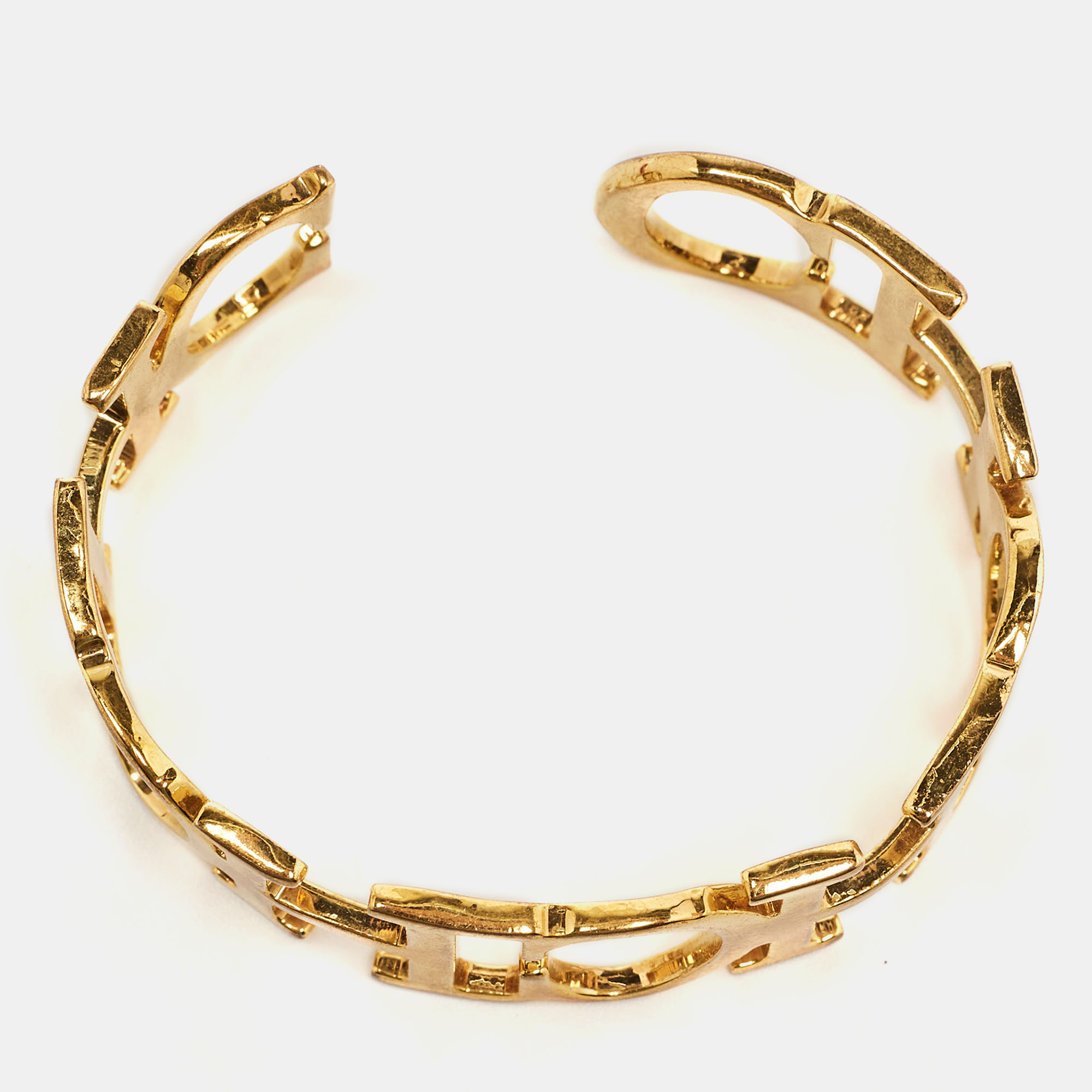 Carolina Herrera CH Between The Line Gold Tone Cuff Bracelet