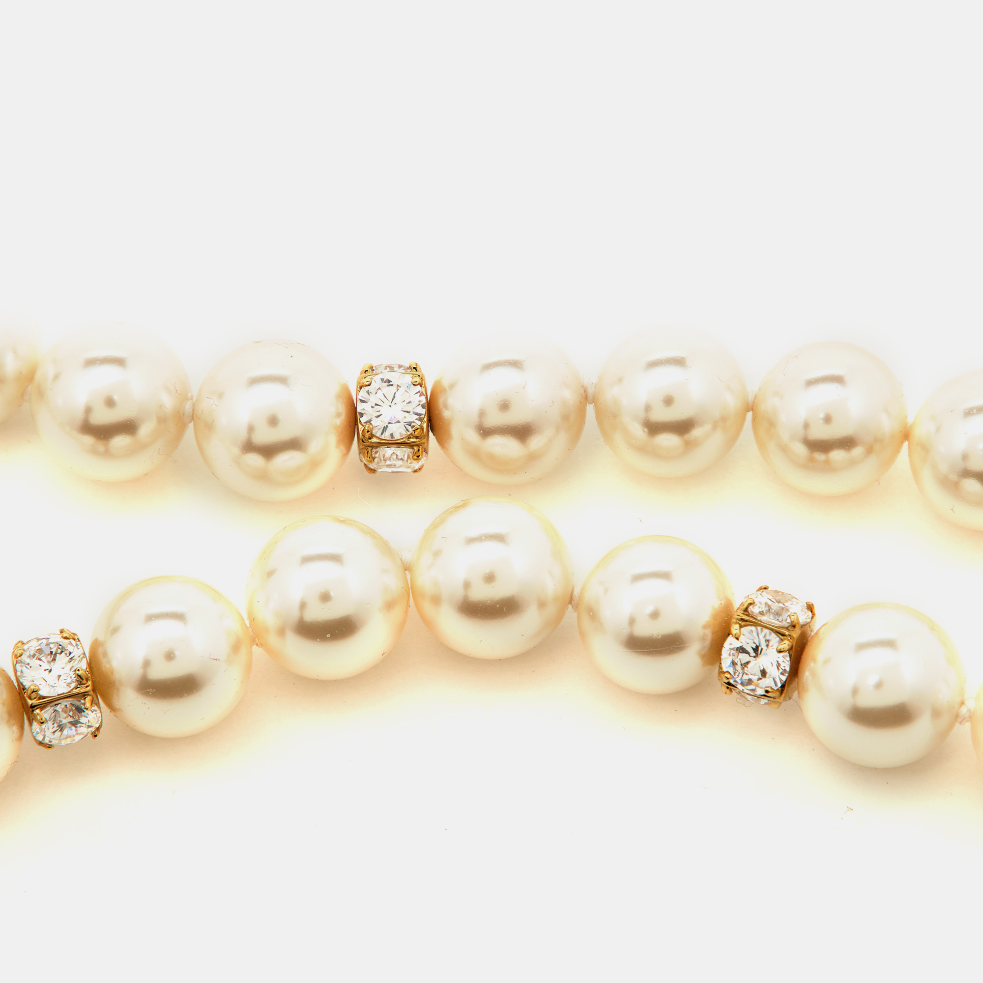 Carolina Herrera Crystal Faux Pearl Beaded Magnetic Necklace