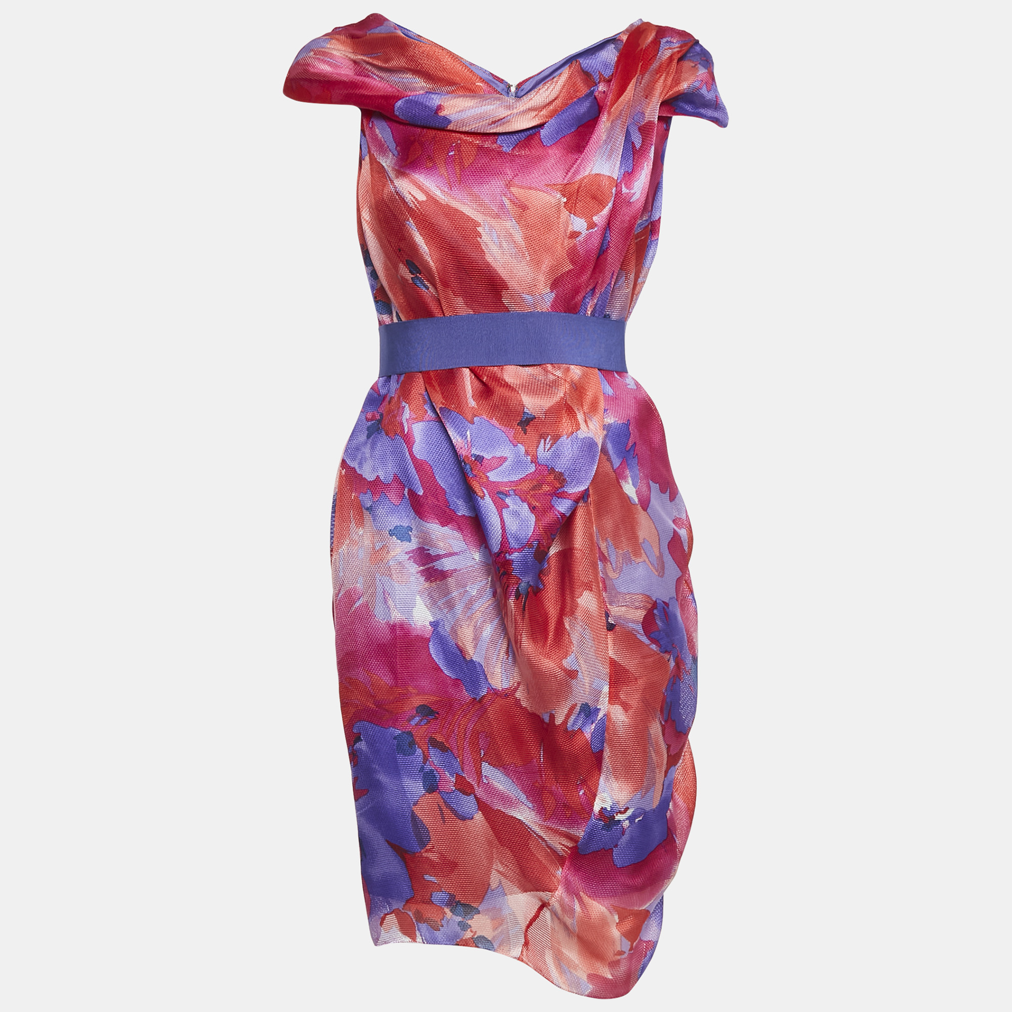 CH Carolina Herrera Multicolor Abstract Print Silk Belted Short Dress S
CH Carolina Herrera Multicolor Abstract Print Silk Belted Short Dress S