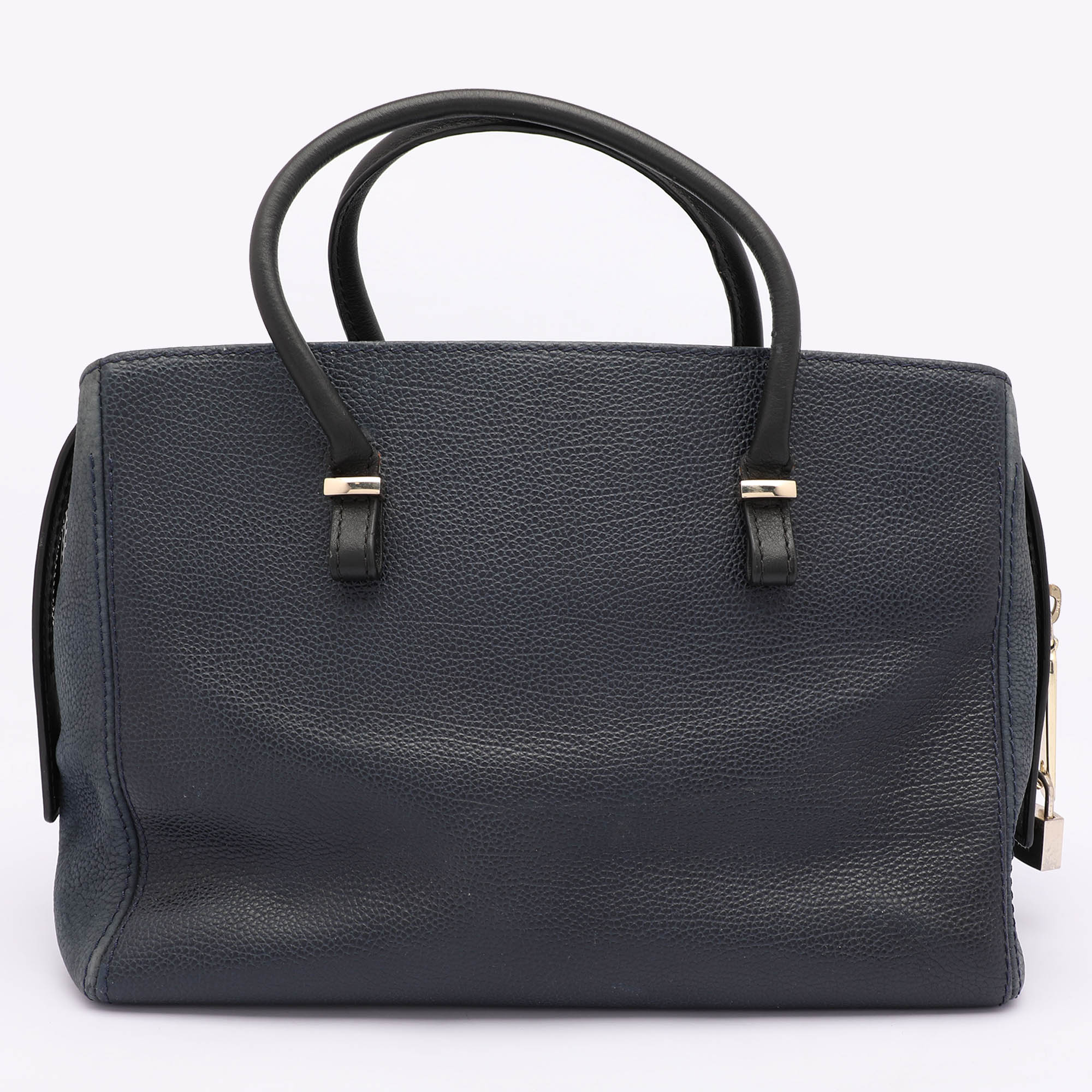 CH Carolina Herrera Blue Nubuck And Leather Zip Tote