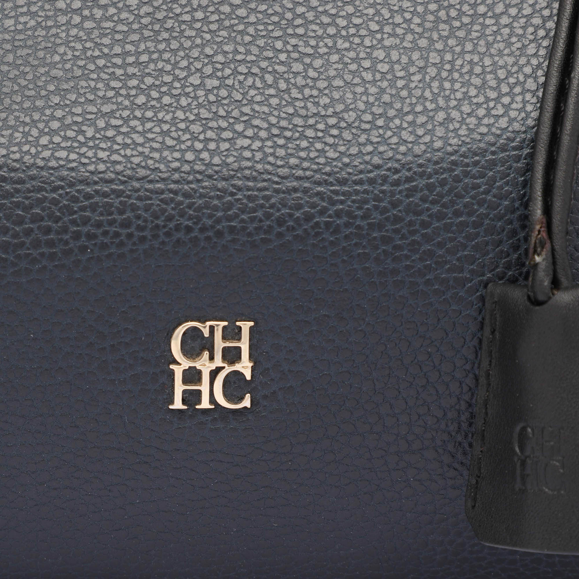 CH Carolina Herrera Blue Nubuck And Leather Zip Tote