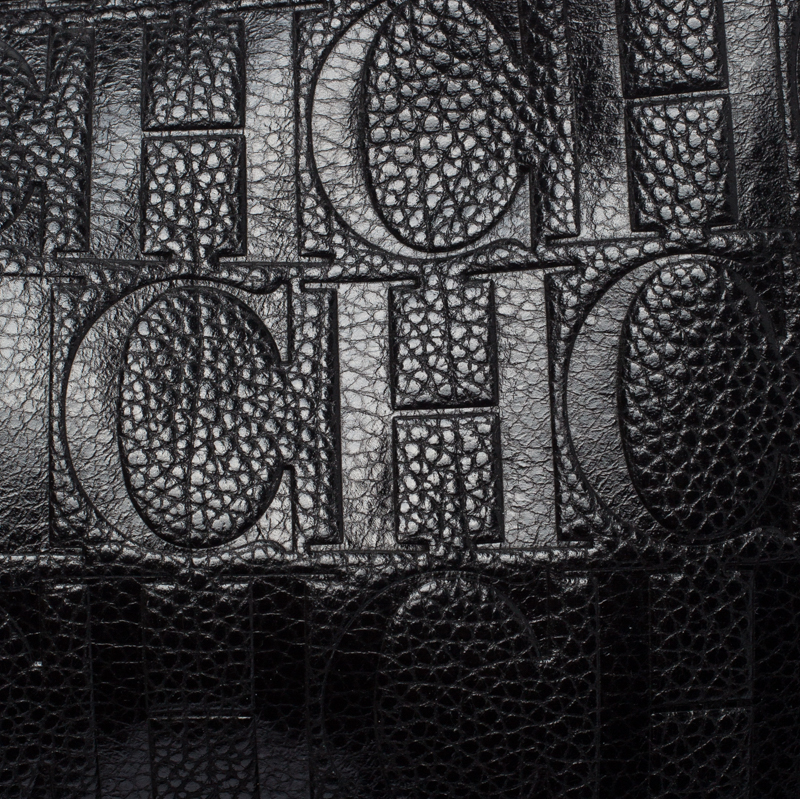 Carolina Herrera Black Leather Tempo Collection Adagio Tote