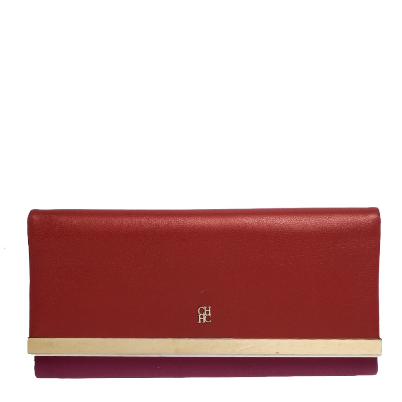 Image of Carolina Herrera Multicolor Leather Trifold Continental Wallet