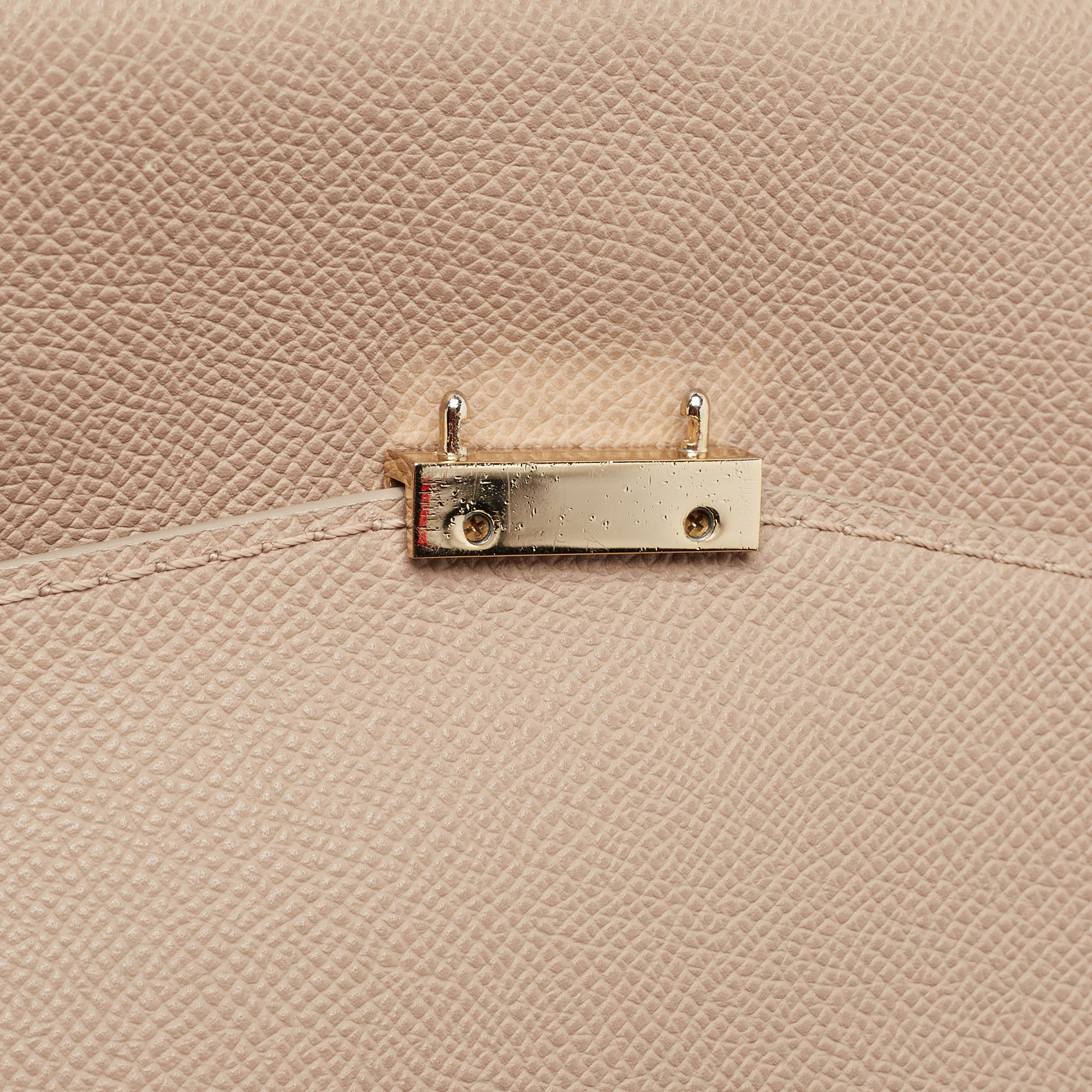 Carolina Herrera Beige Leather Minueto Flap Top Handle Bag