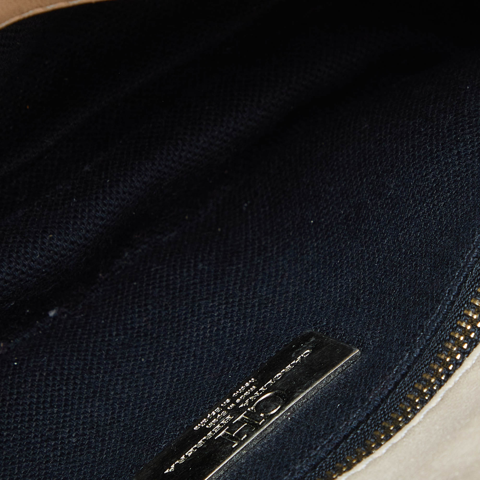 Carolina Herrera Beige Quilted Patent Leather Bimpa Shoulder Bag