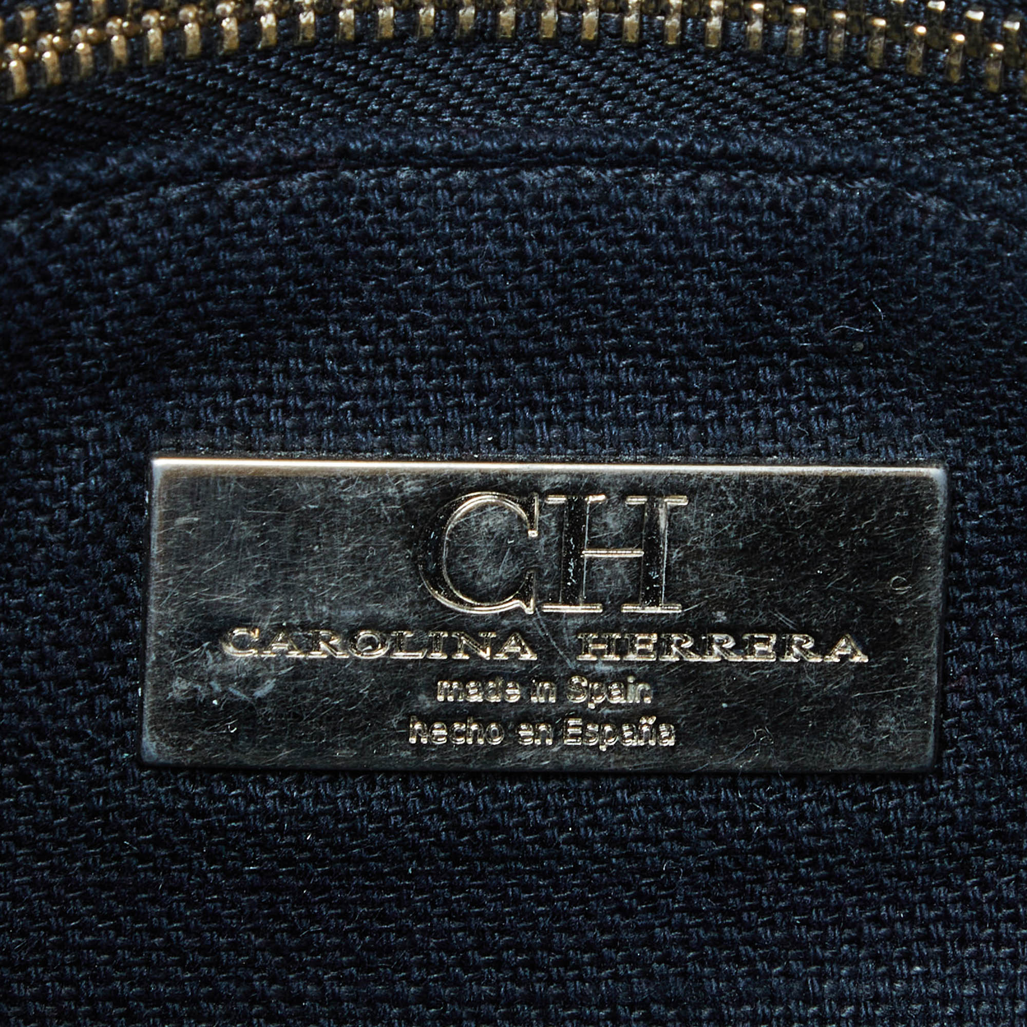 Carolina Herrera Beige Quilted Patent Leather Bimpa Shoulder Bag