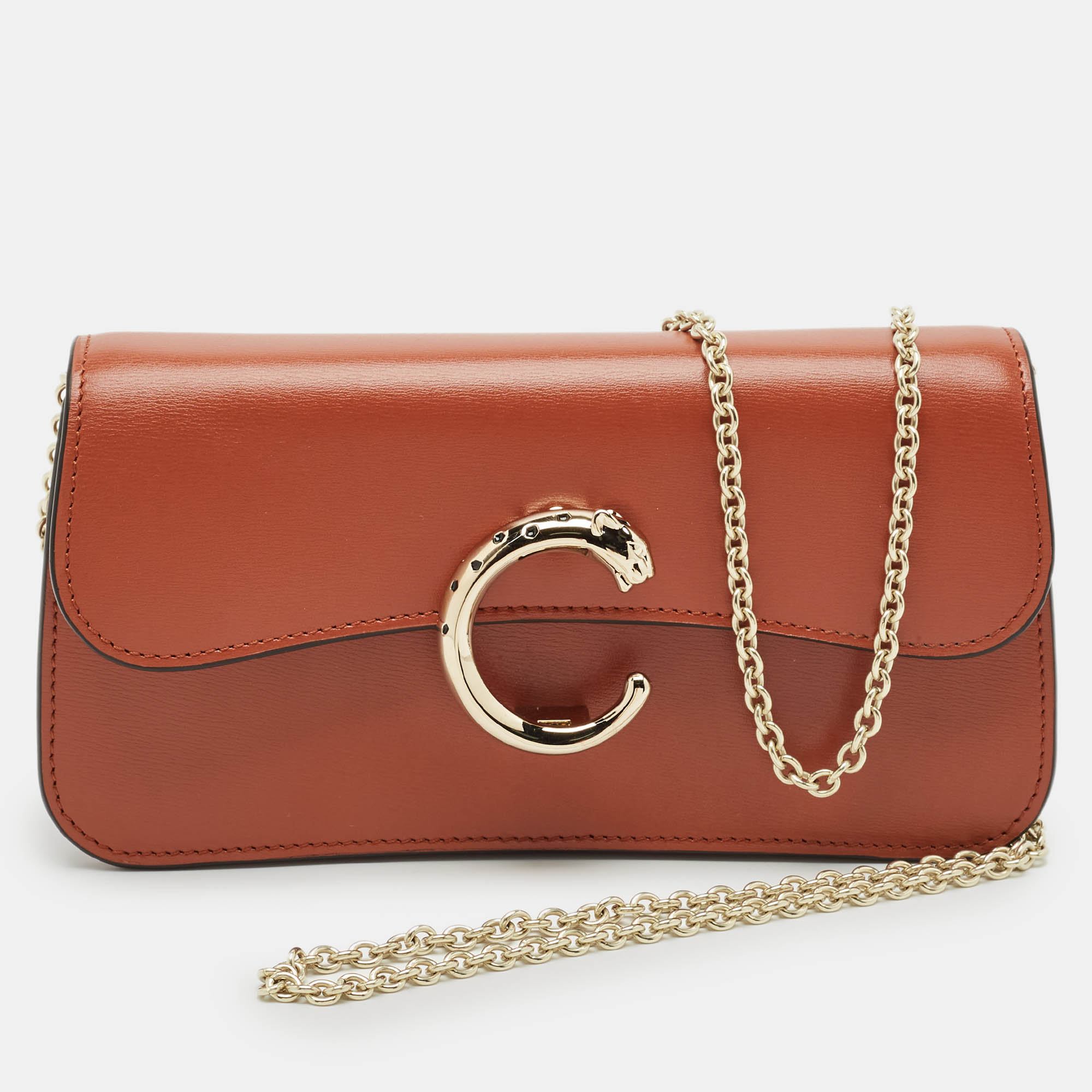 Cartier Brown Leather Small Panthere C De Cartier Model Chain Bag
Cartier Brown Leather Small Panthere C De Cartier Model Chain Bag