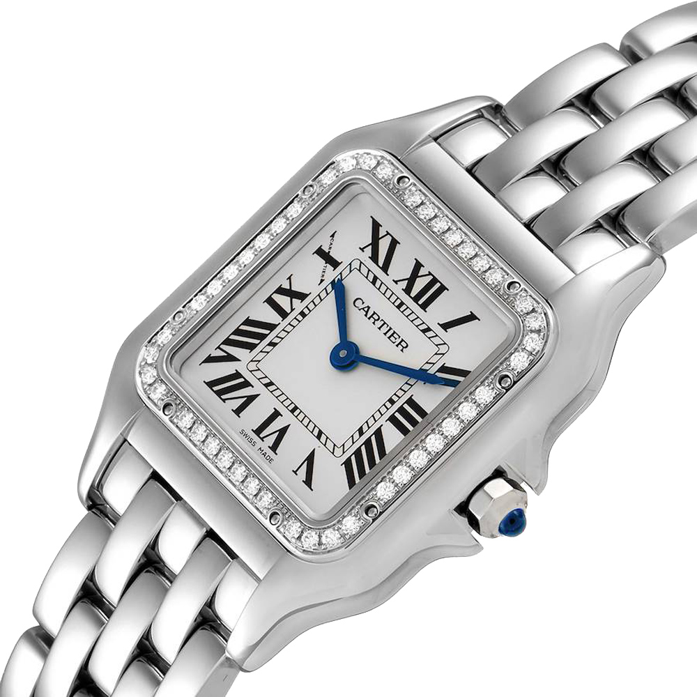 Cartier Silver Diamonds Stainless Steel Panthere W4PN0008 Women's Wristwatch
Cartier Silver Diamonds Stainless Steel Panthere W4PN0008 Women's Wristwatch