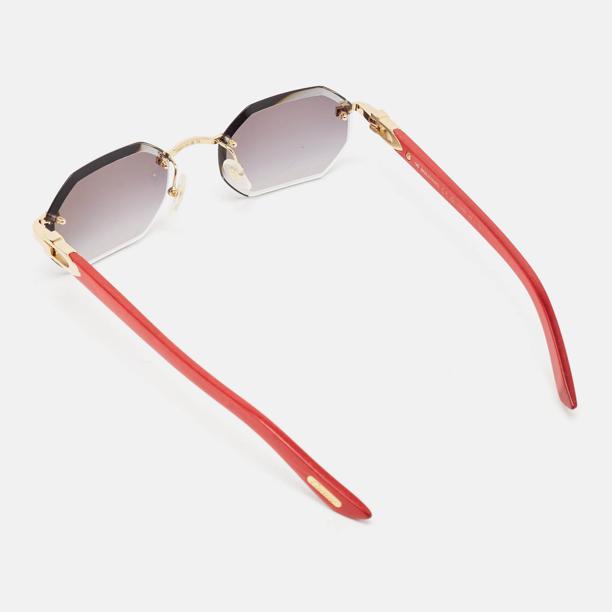 Cartier Red/Black Gradient CT04395S Elongated C De Cartier Oval Sunglasses