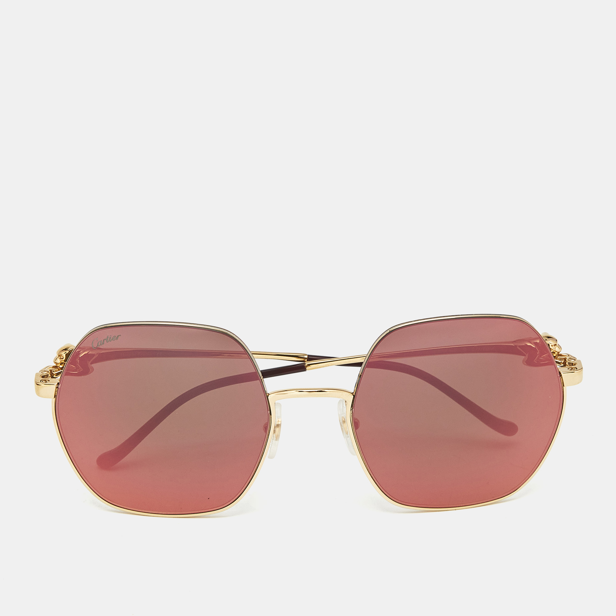 Cartier Multicolor/Gold Tone CT026/S Panthère De Cartier Square Sunglasses
Cartier Multicolor/Gold Tone CT026/S Panthère De Cartier Square Sunglasses