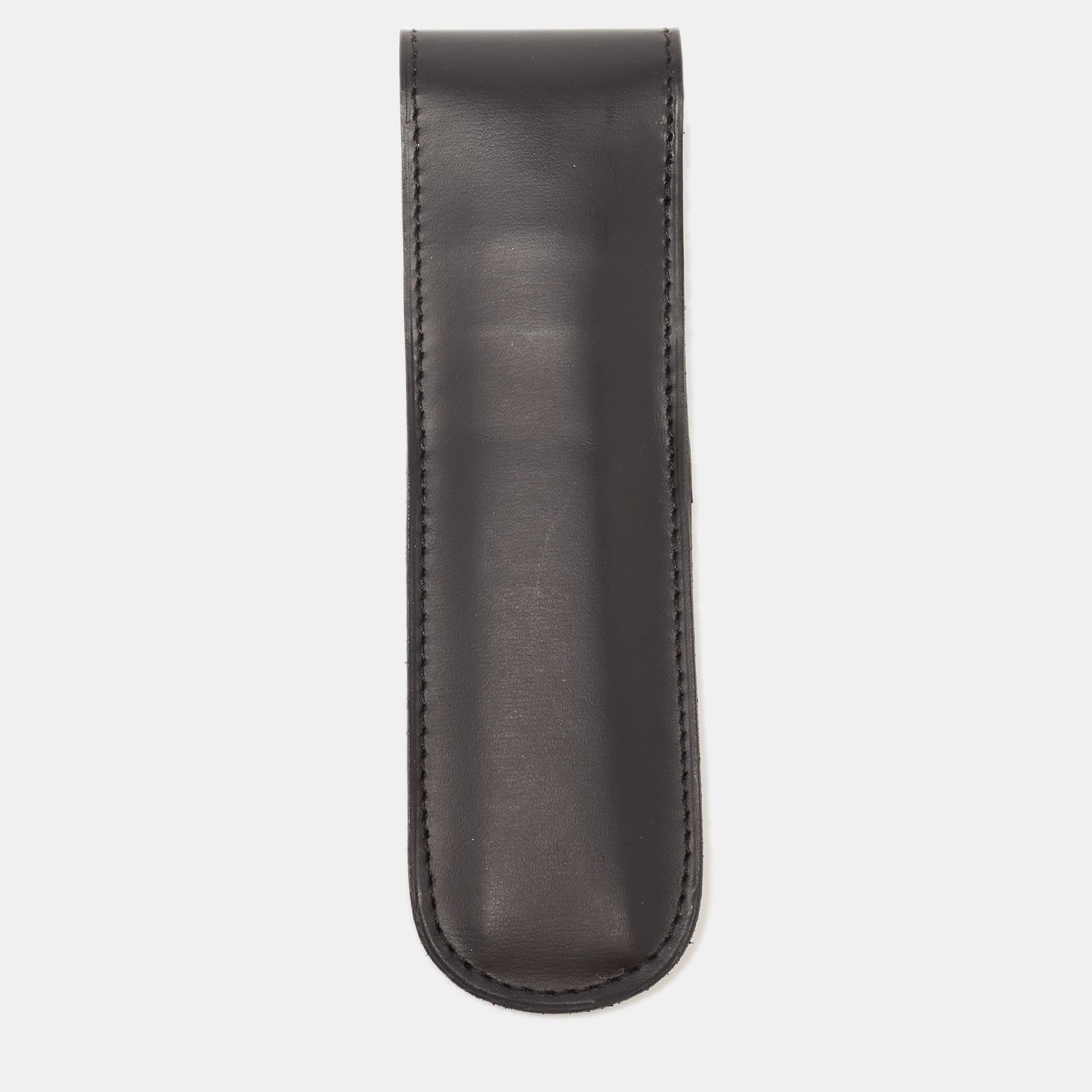 Cartier Black Leather Flap Pen Pouch