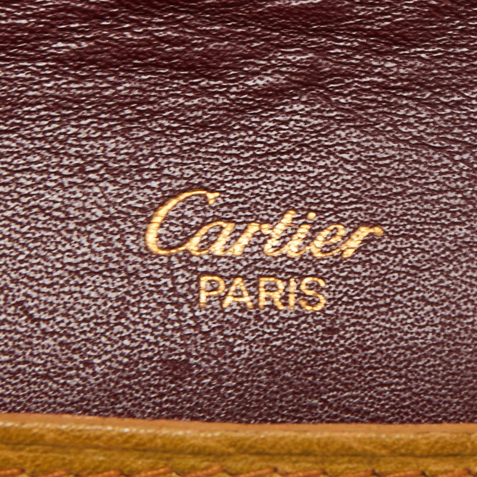 Cartier Tan Leather Flap Pen Pouch