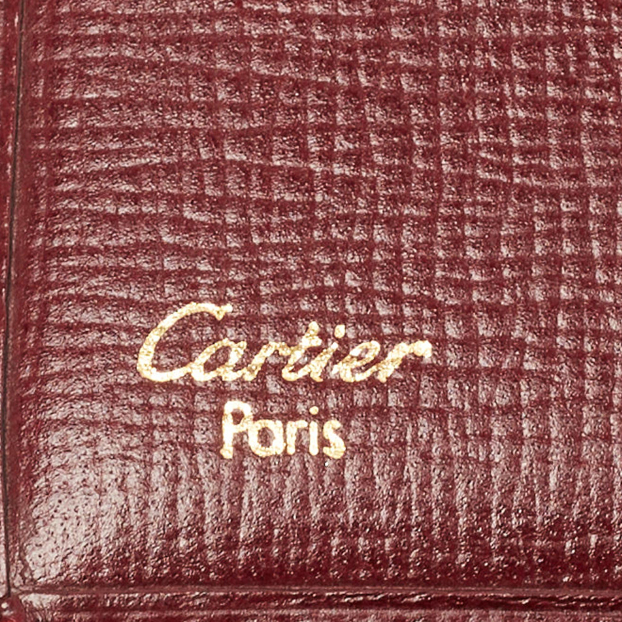 Cartier Burgundy Leather Business Cards Holder