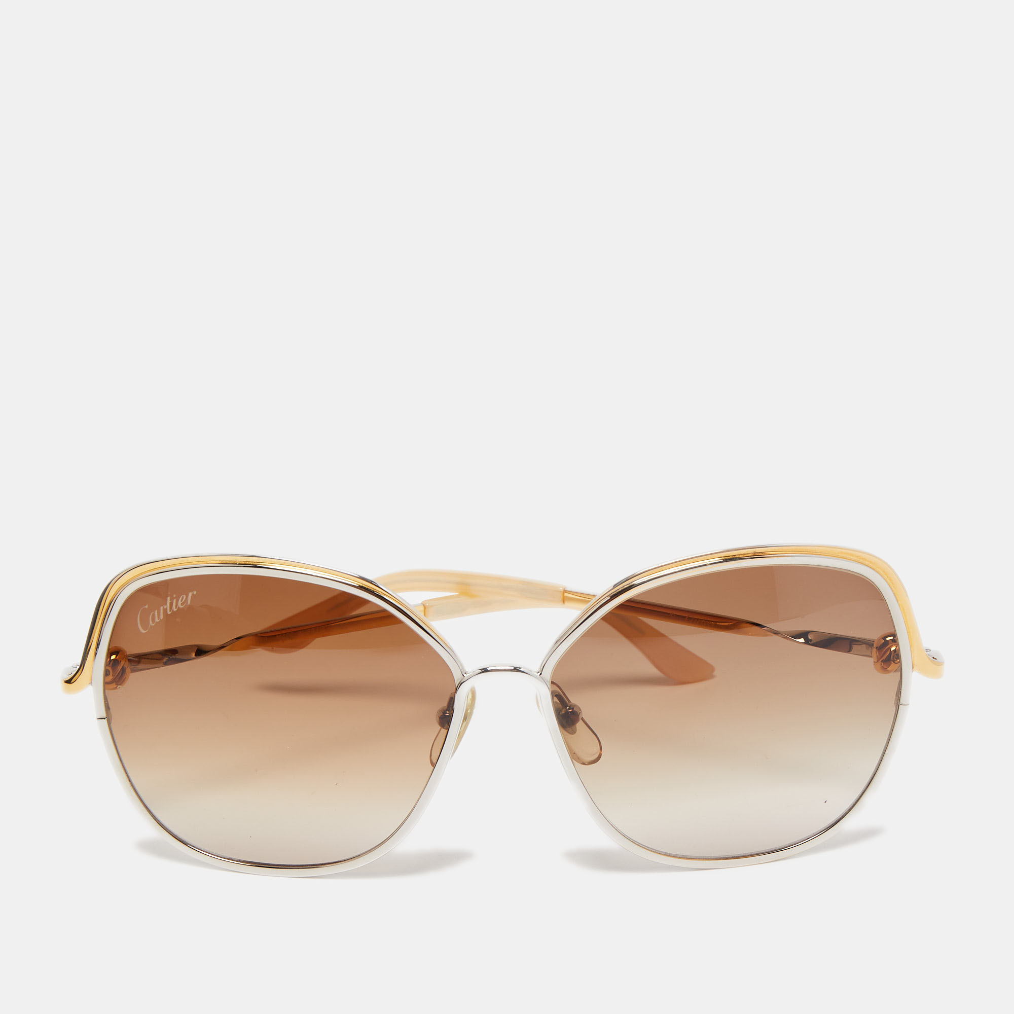 Cartier Brown Gradient CT0089S Trinity De Cartier Square Sunglasses