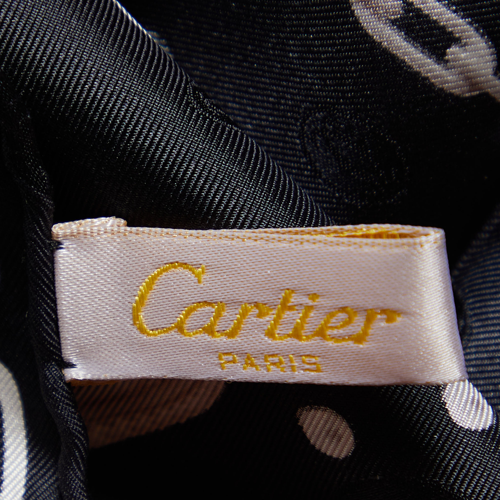Cartier Black Chain Print Silk Square Scarf