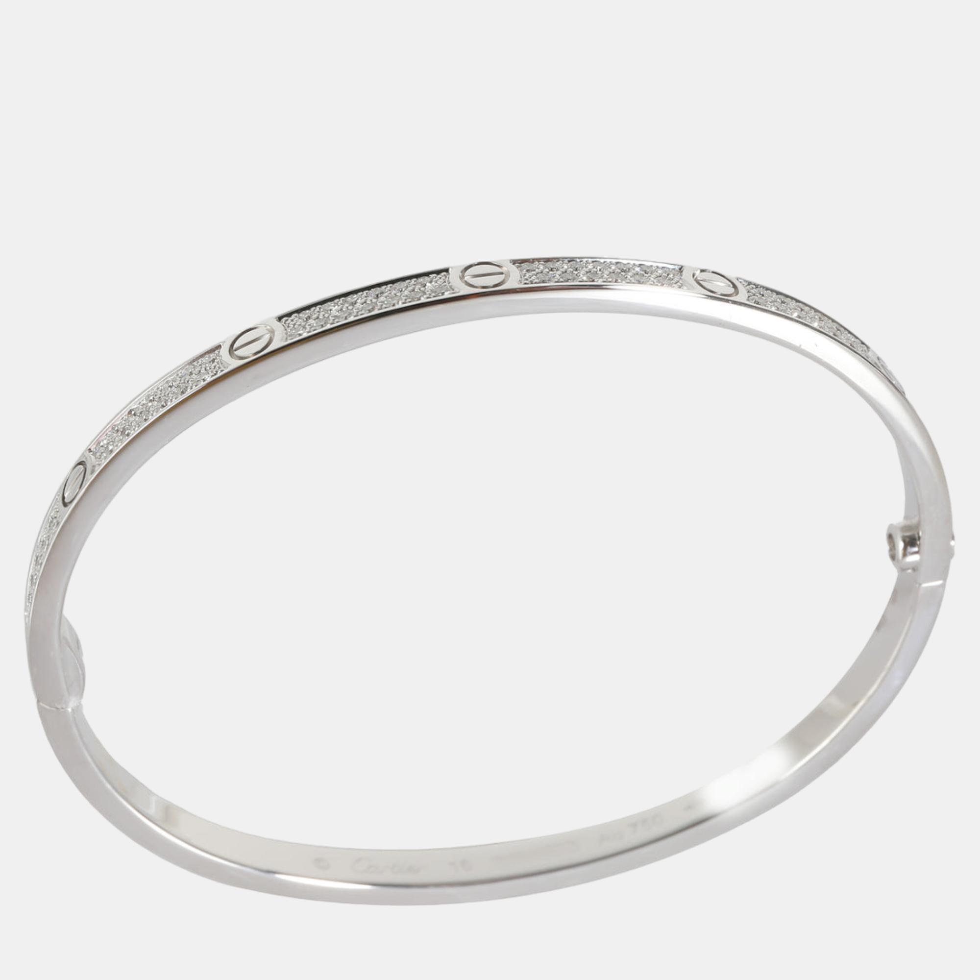 Cartier 18k White Gold Love Bracelet