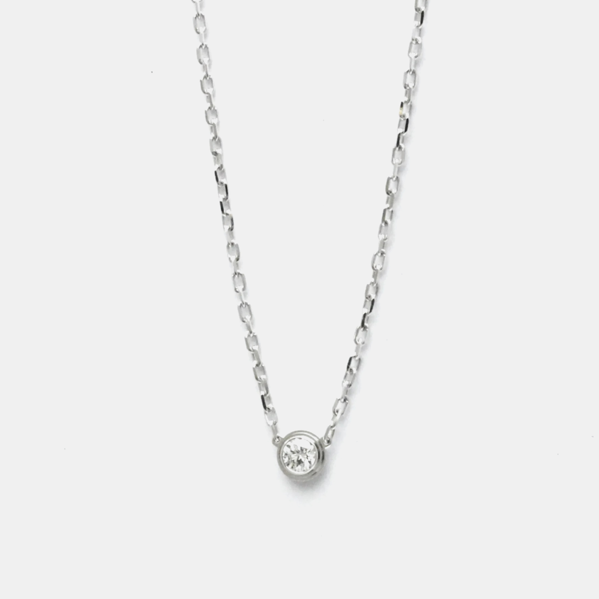 Cartier 18k white gold and diamond d'amour pendant necklace