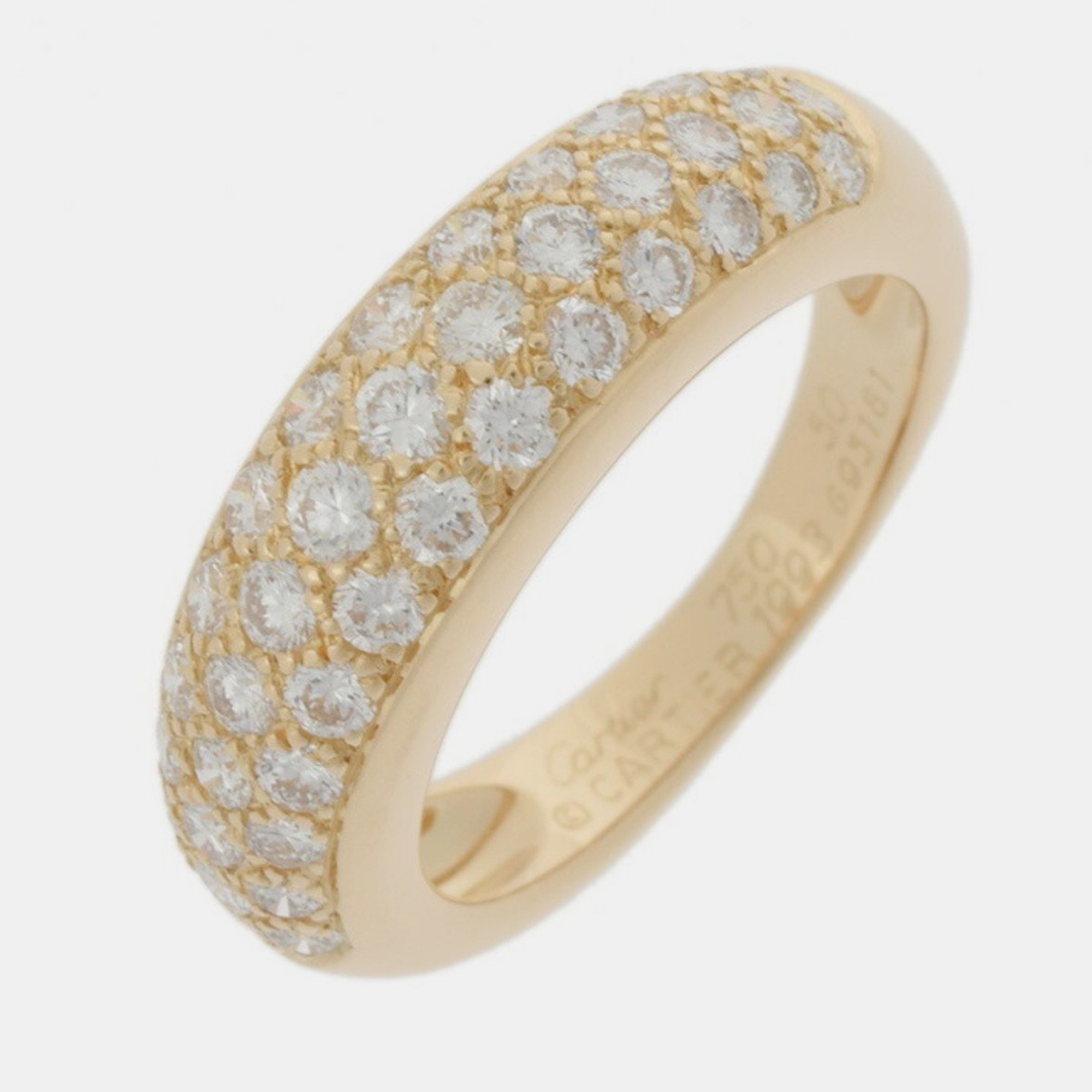 Cartier 18k yellow gold and diamond etincelle de cartier band ring eu 50