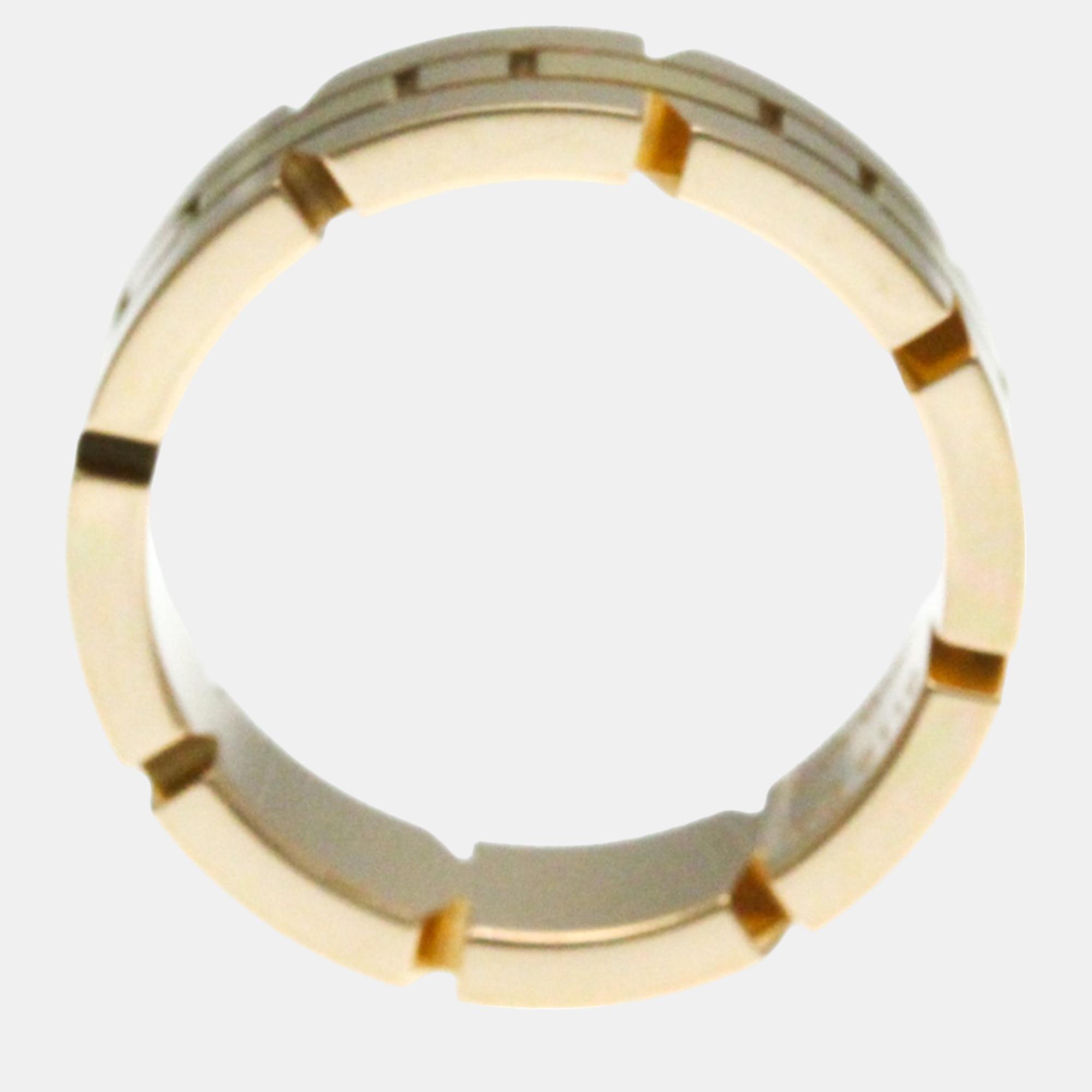 Cartier 18K Yellow Gold Tank Francaise Band Ring EU 53