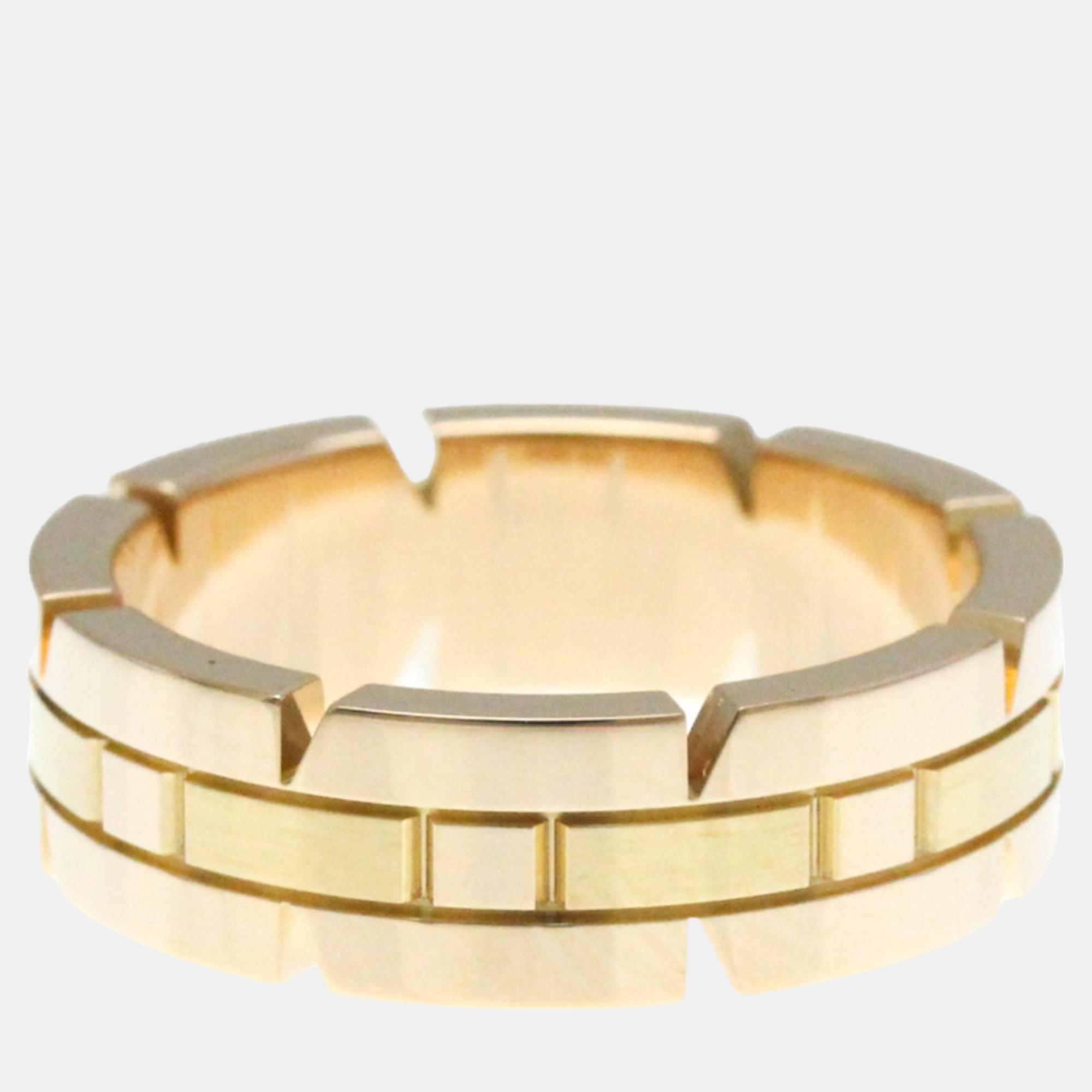 Cartier 18K Yellow Gold Tank Francaise Band Ring EU 53