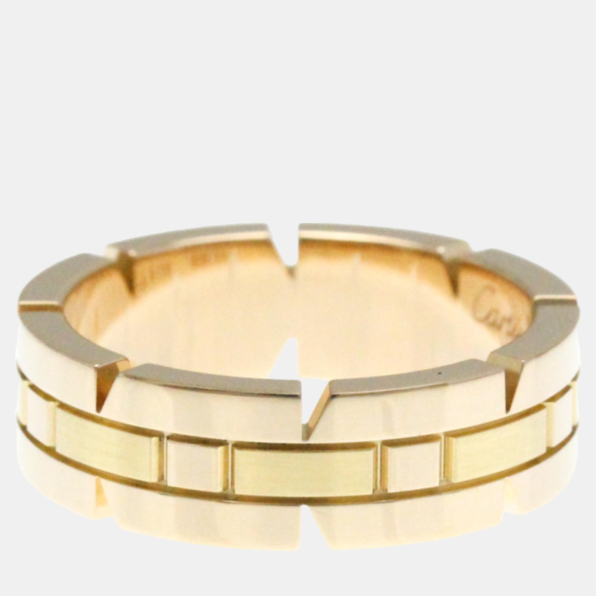 Cartier 18K Yellow Gold Tank Francaise Band Ring EU 53